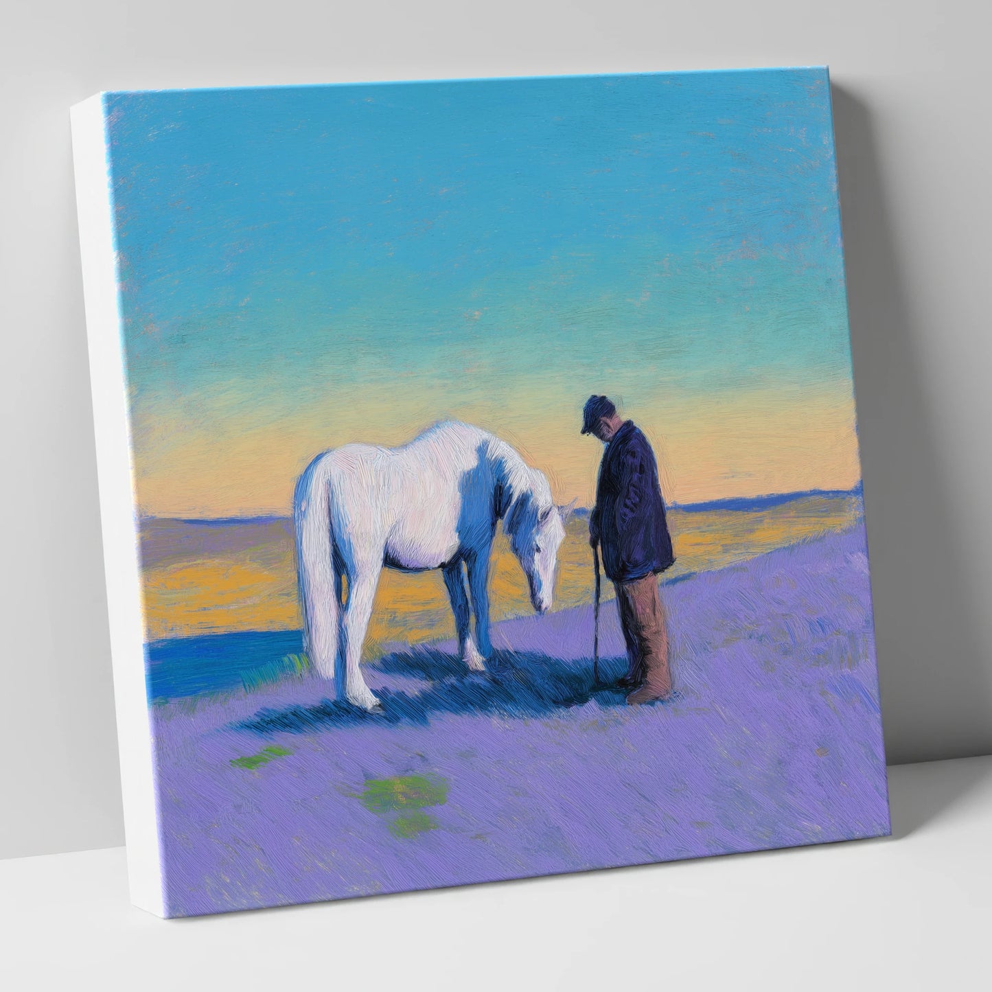 The Silent Bond horse & rider canvas wall art