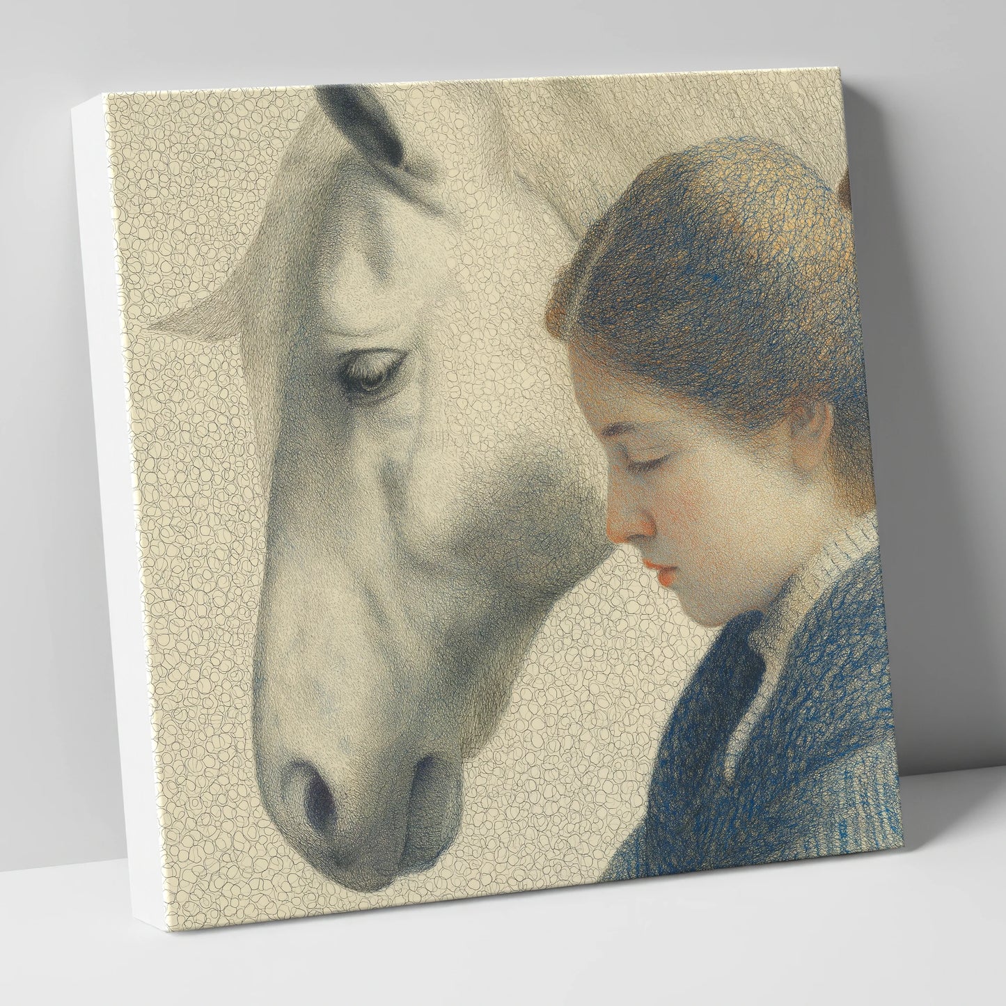 Gentle Reflections horse & rider canvas wall art