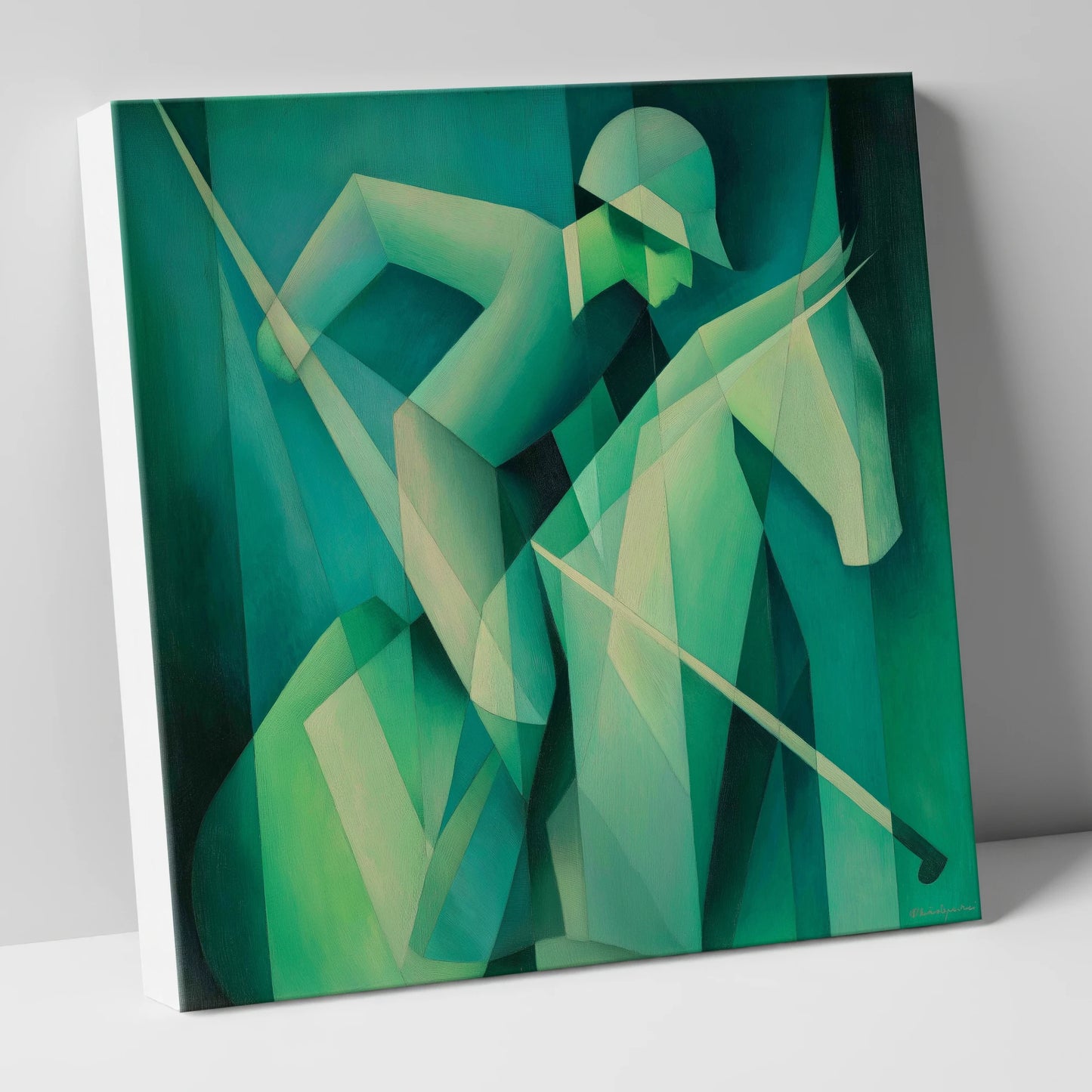 Emerald Polo Rhythm polo horse canvas wall art