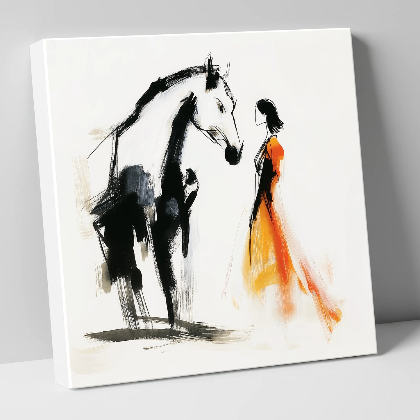 The Silent Connection horse & rider canvas wall art