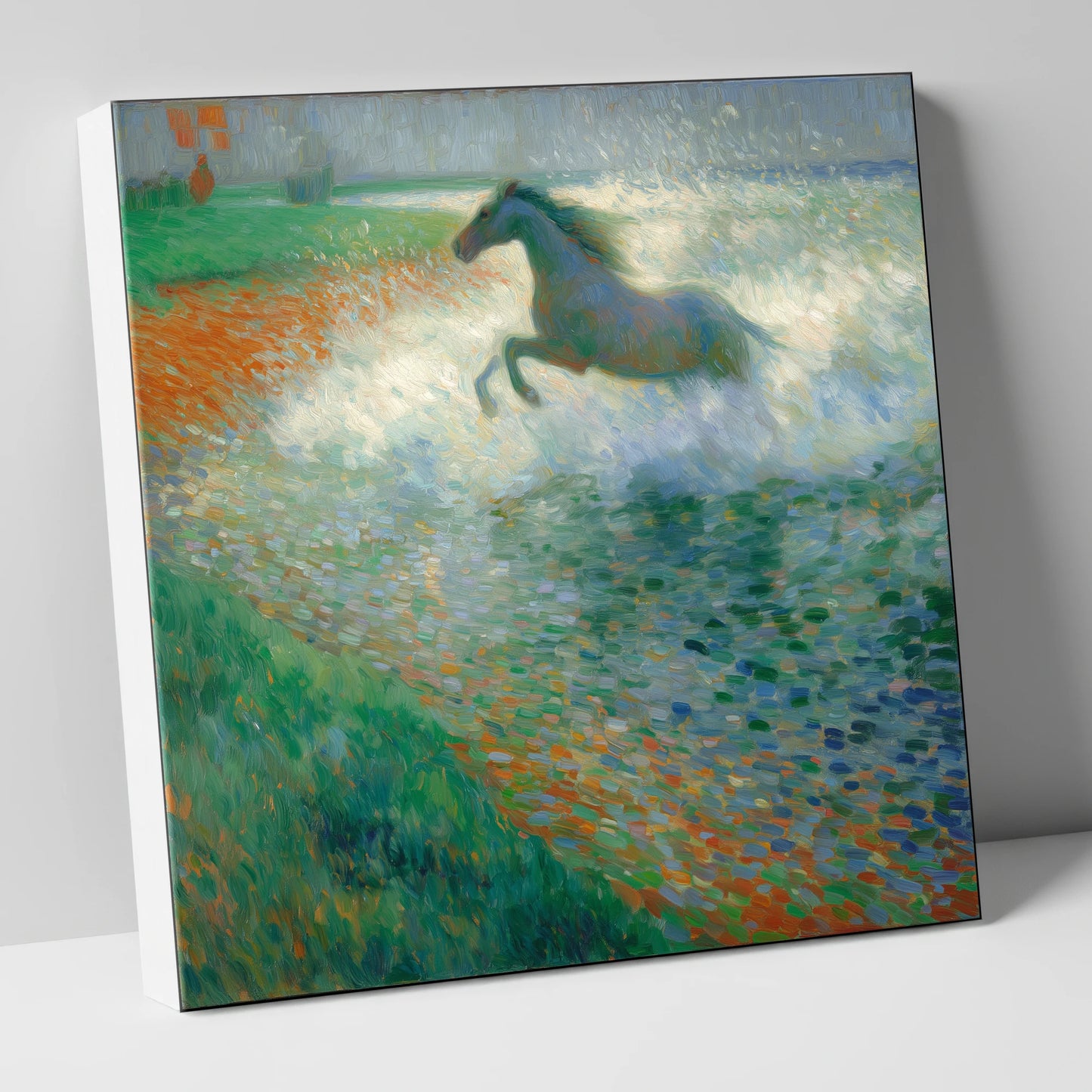Luminous Surf Canter beach horse canvas wall art
