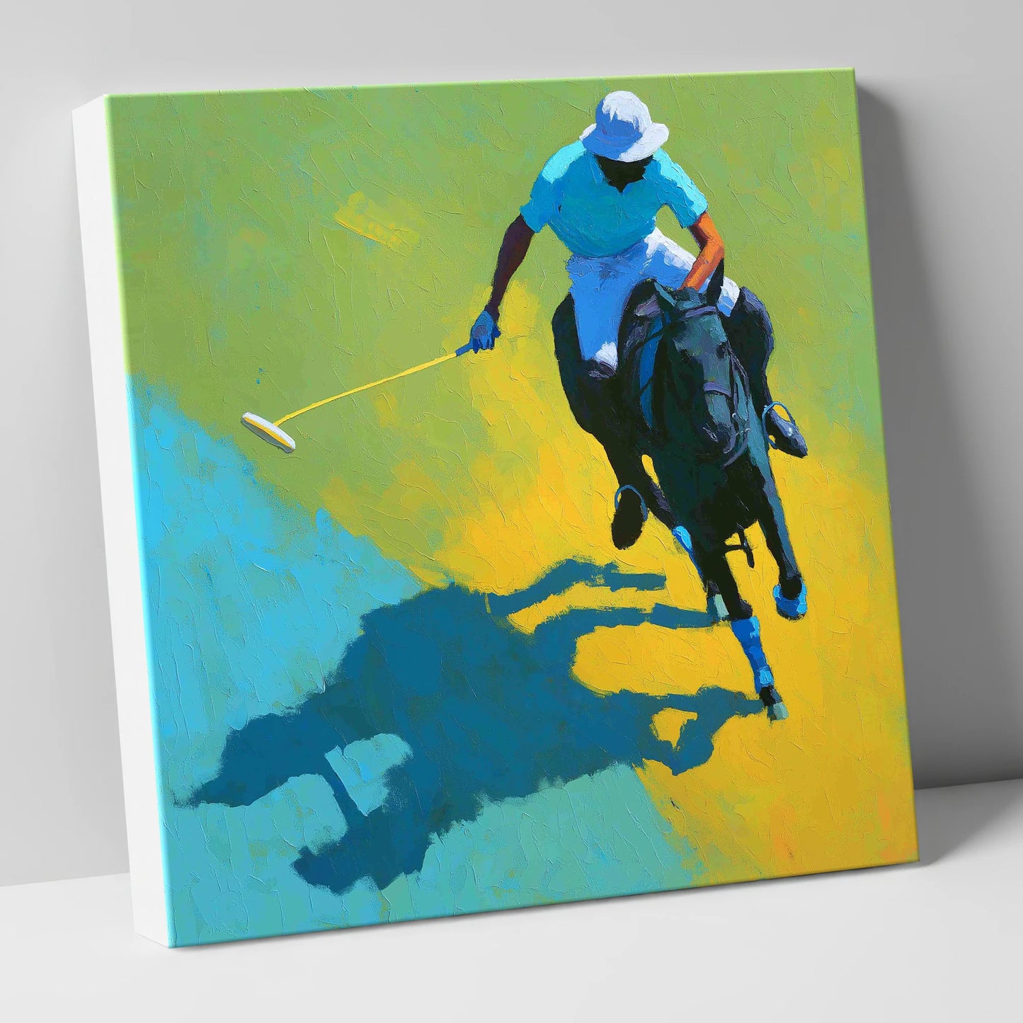 Sunlit Polo Pursuit polo horse canvas wall art