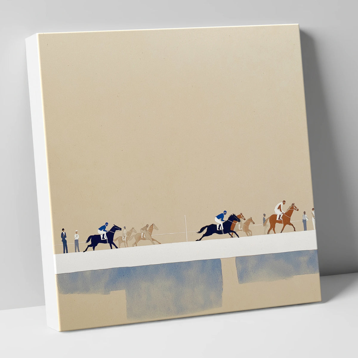 Galloping Racehorses in Minimalist Profile racing horse canvas wall art