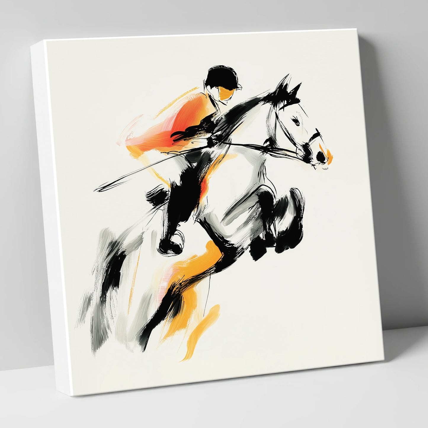 Suspended Momentum show jumping horse canvas wall art