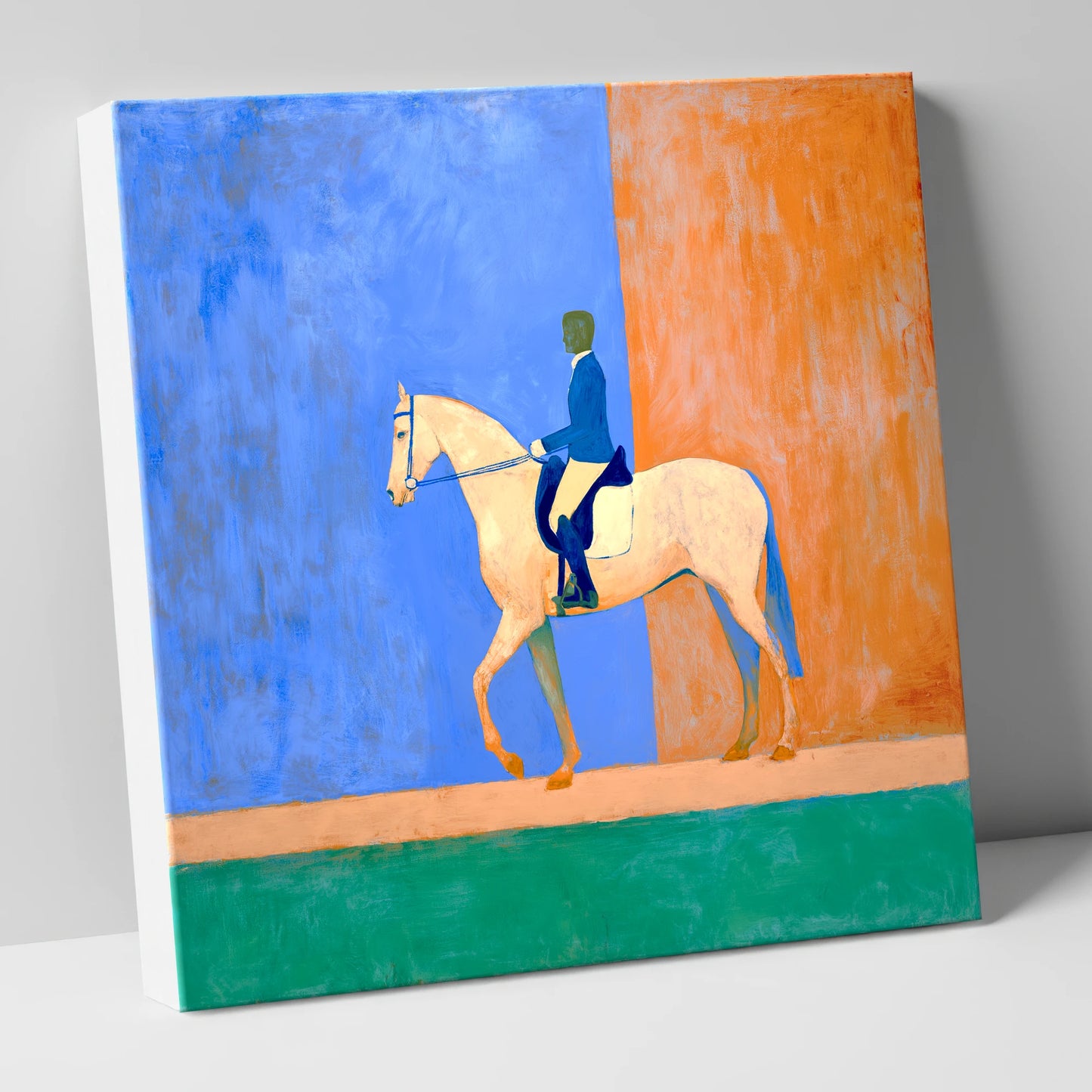 Contemporary Dressage Silhouette dressage horse canvas wall art