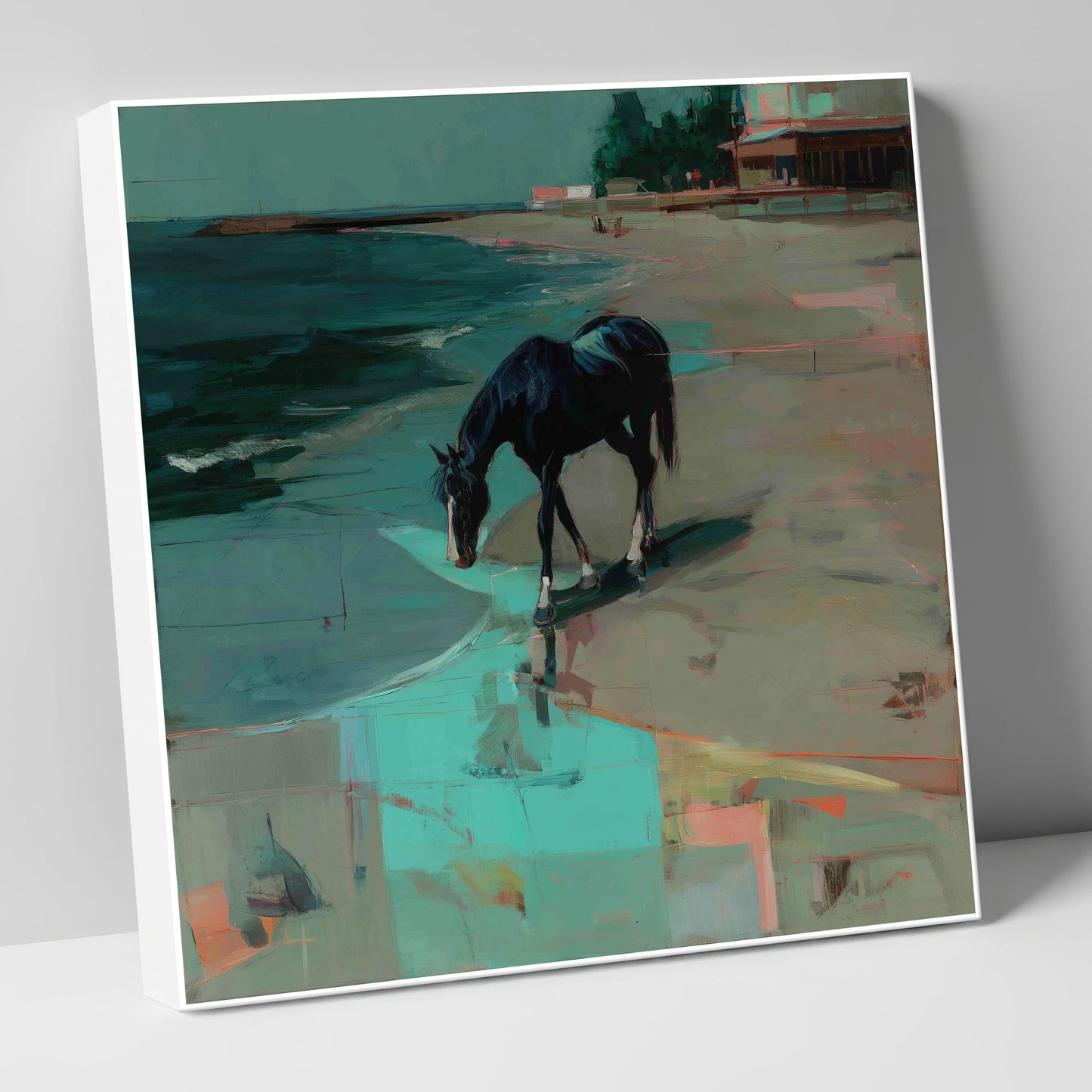 Coastal Solitude horse landscape canvas wall art