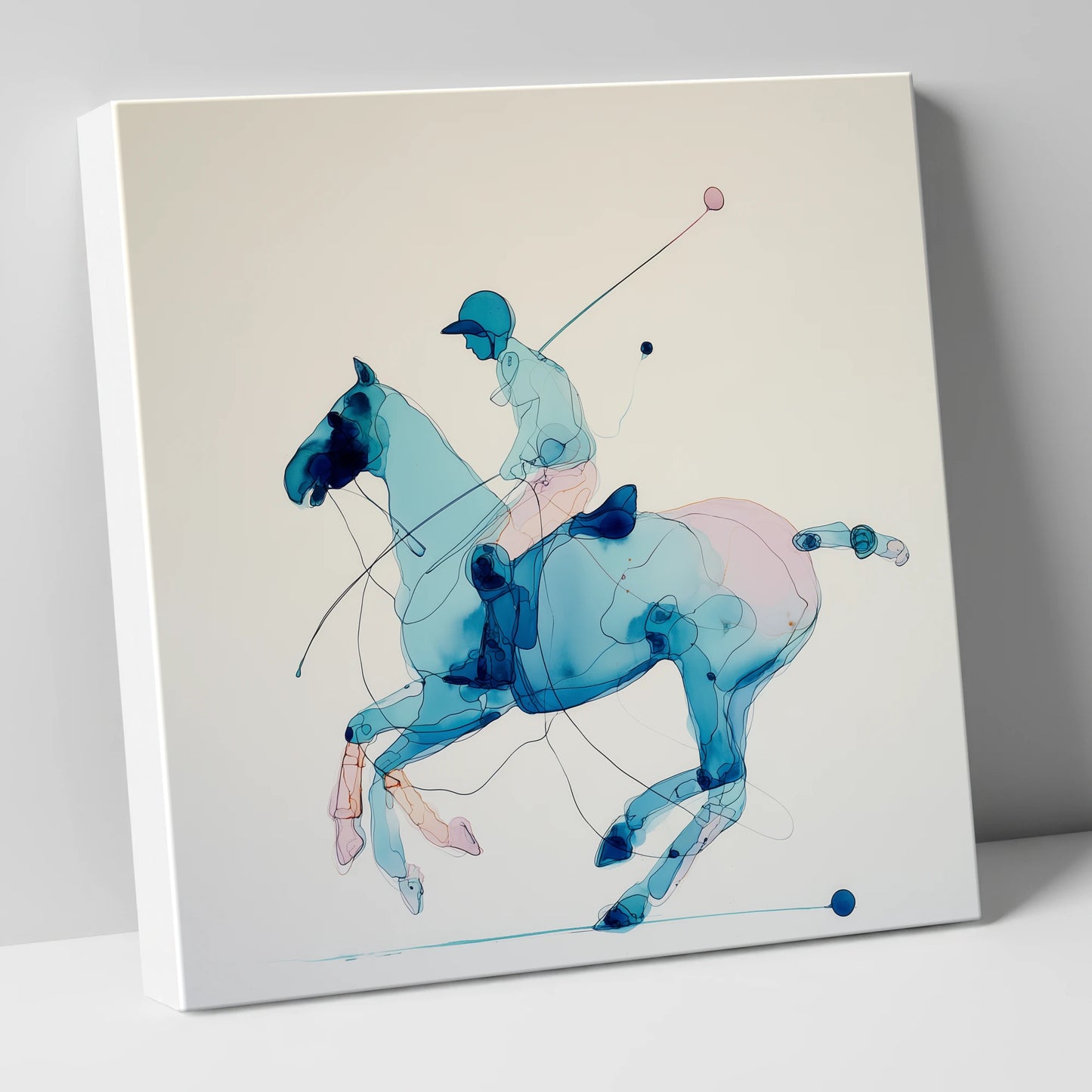 Azure Polo Gallop polo horse canvas wall art