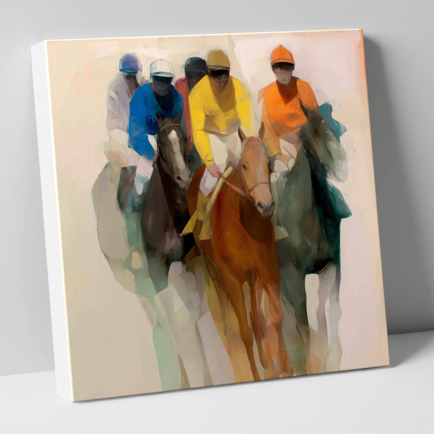 The Front Runners racing horse canvas wall art