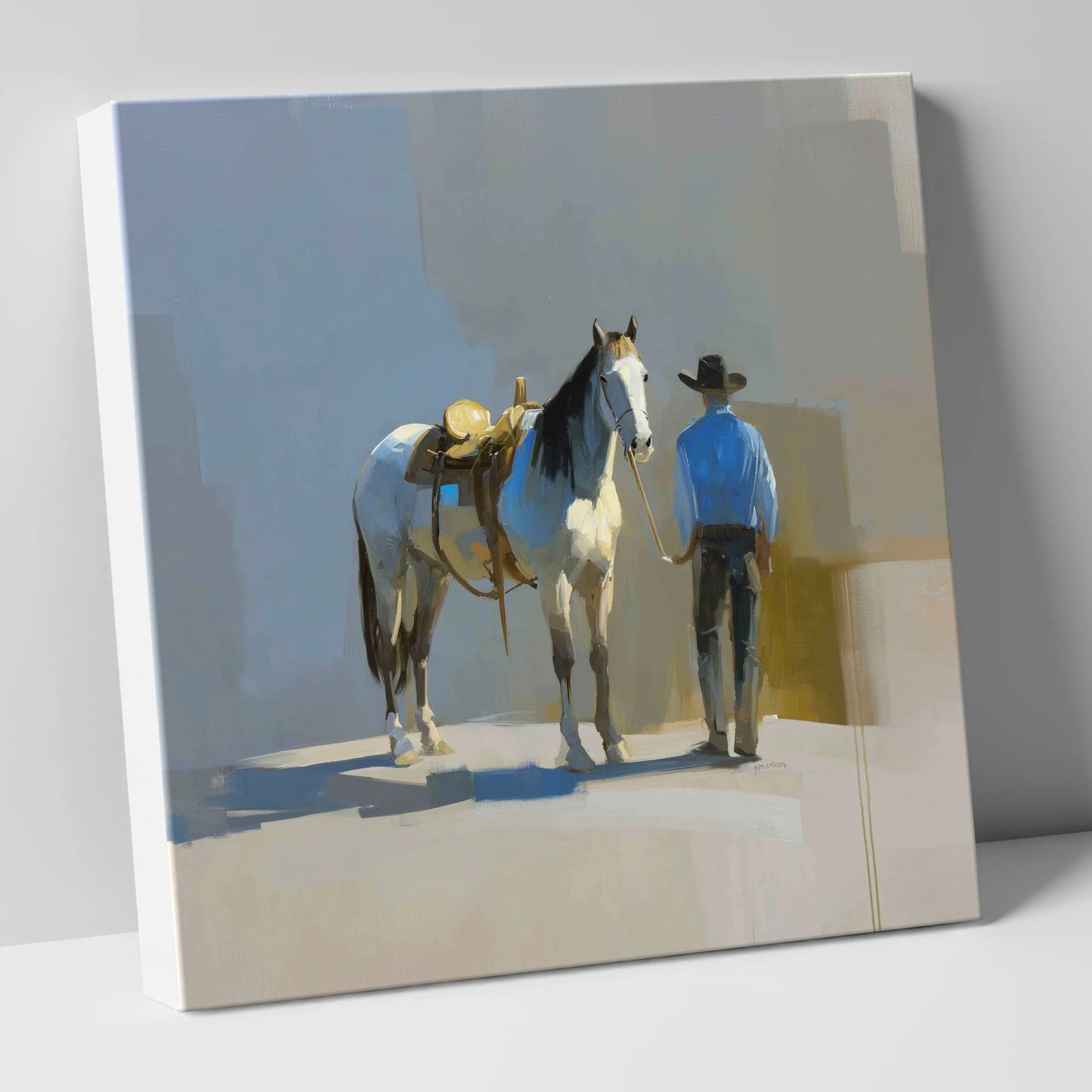 Quiet Western Partnership western horse canvas wall art