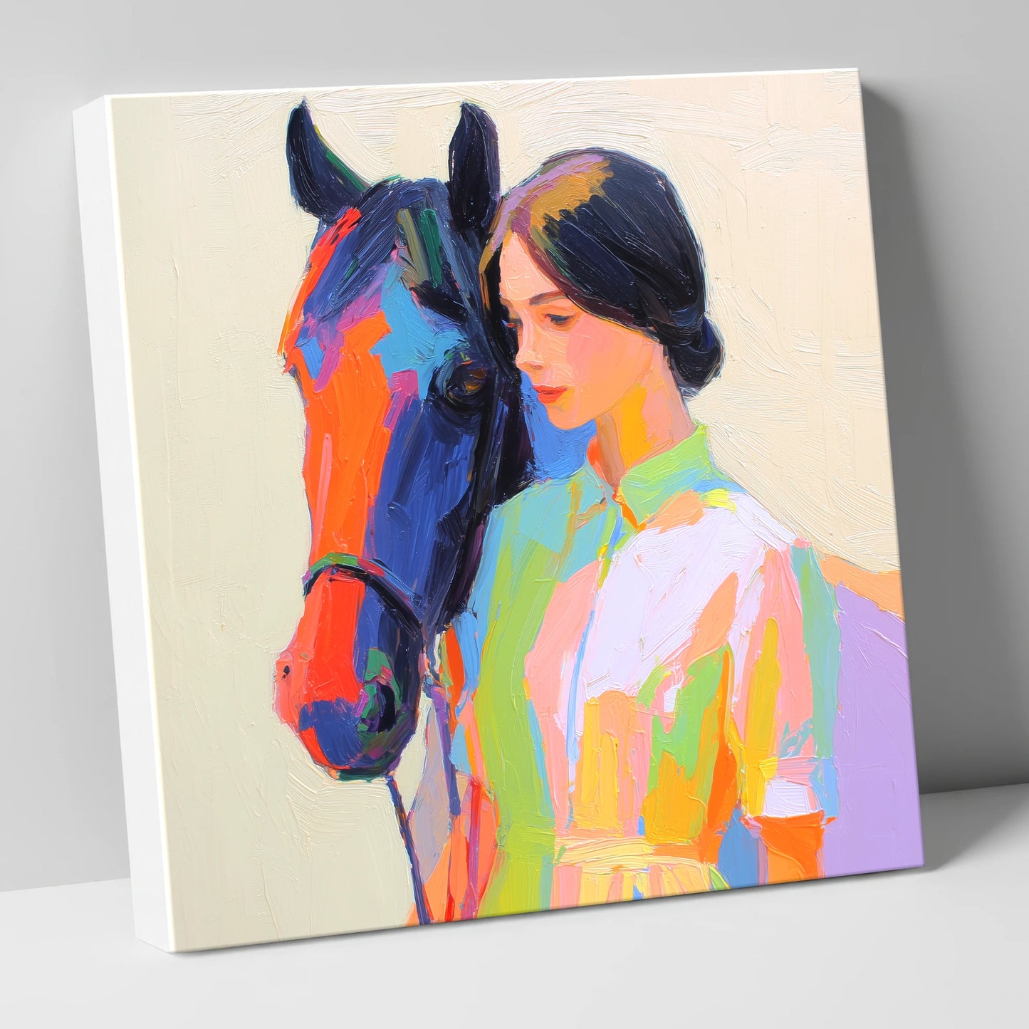 Radiant Companionship horse & rider canvas wall art