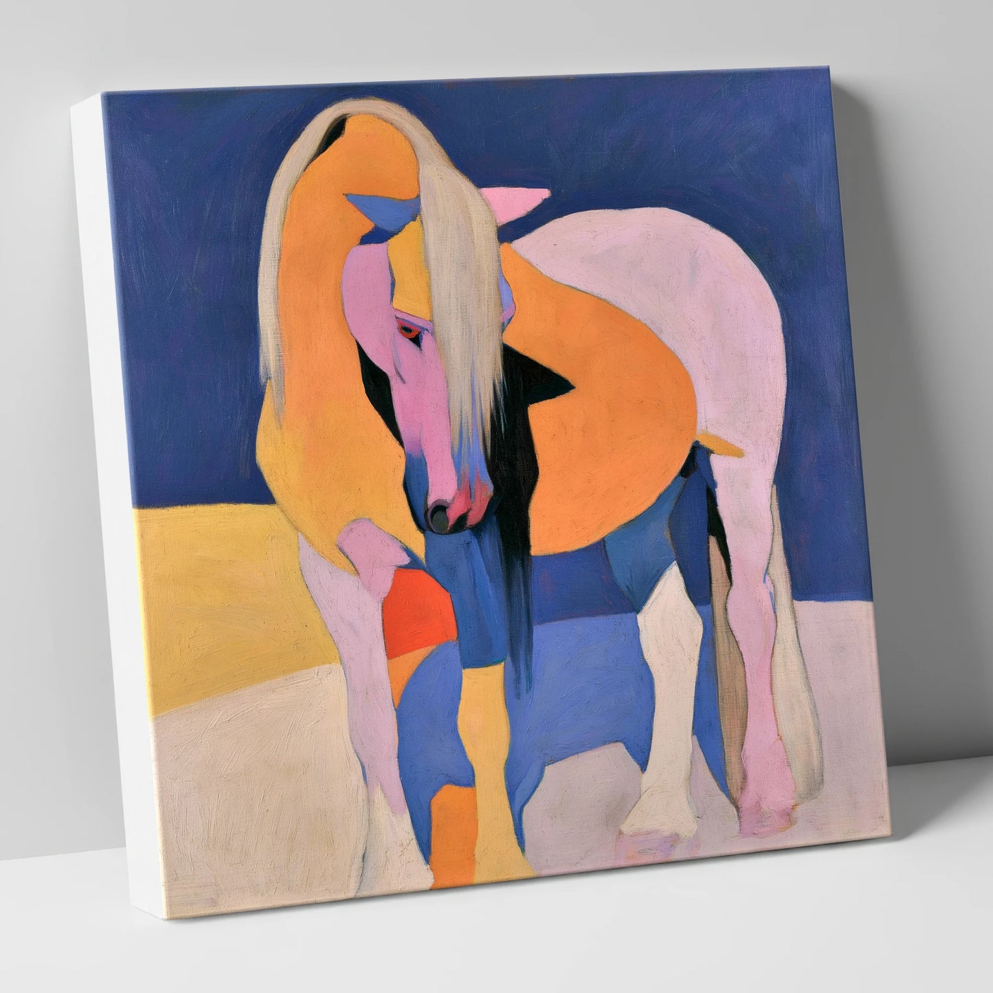 Vibrant Pink And Orange Horse horse breed canvas wall art