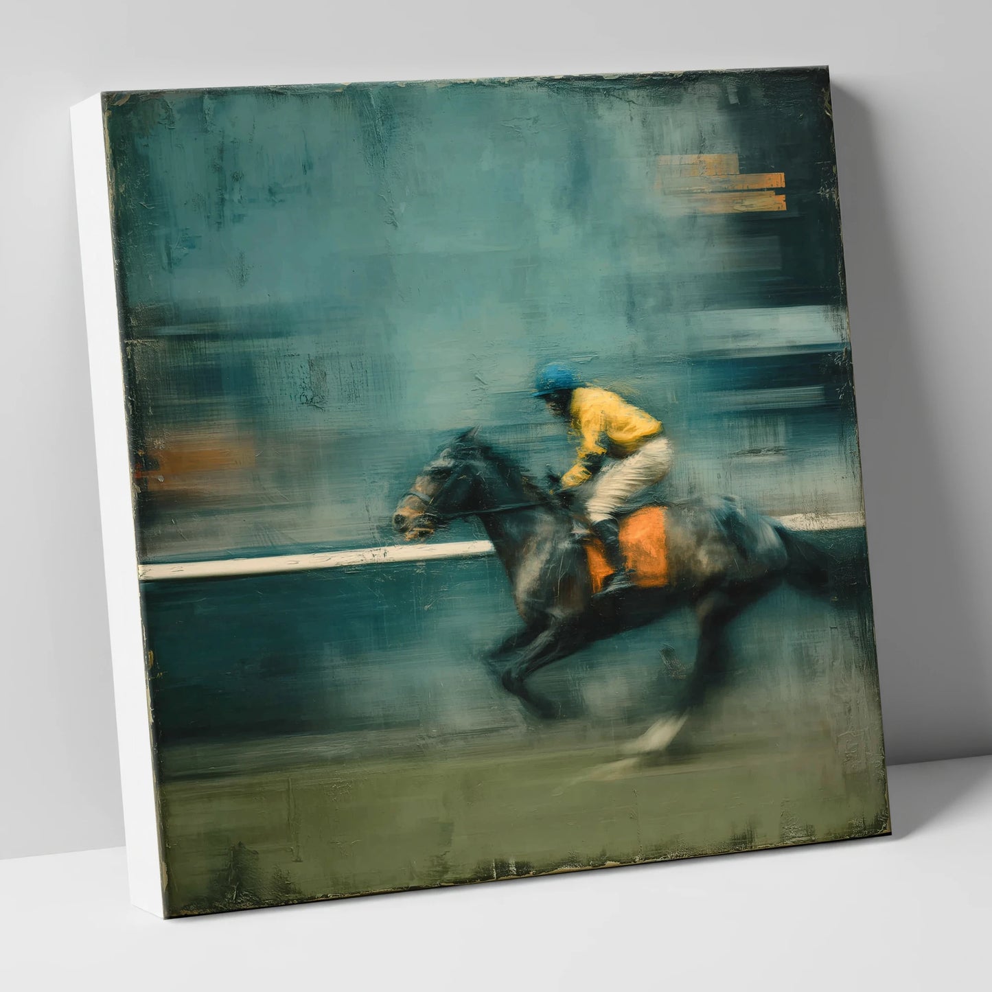 The Blue Furlong racing horse canvas wall art