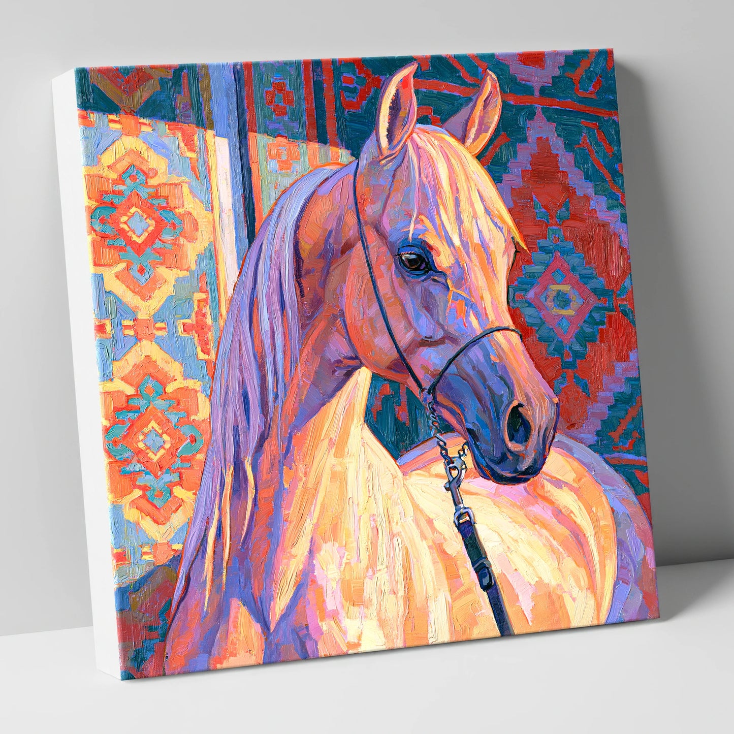 Colourful Arabian Horse Portrait horse breed canvas wall art