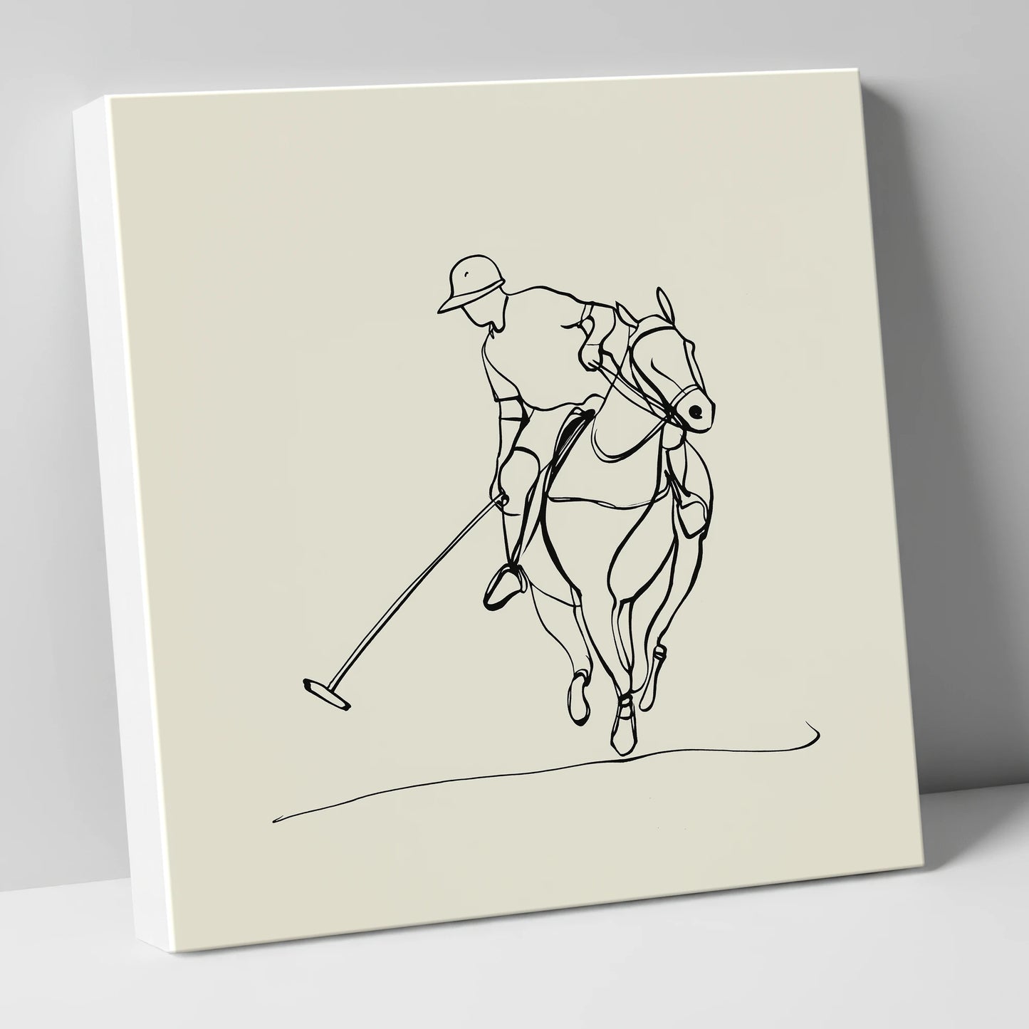 The Elegant Chukka polo horse canvas wall art