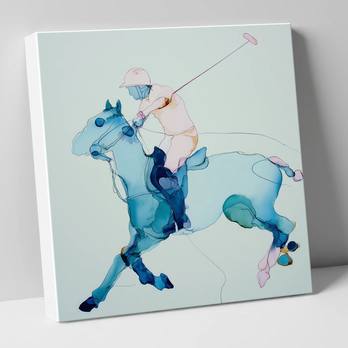 Fluid Polo Strike polo horse canvas wall art