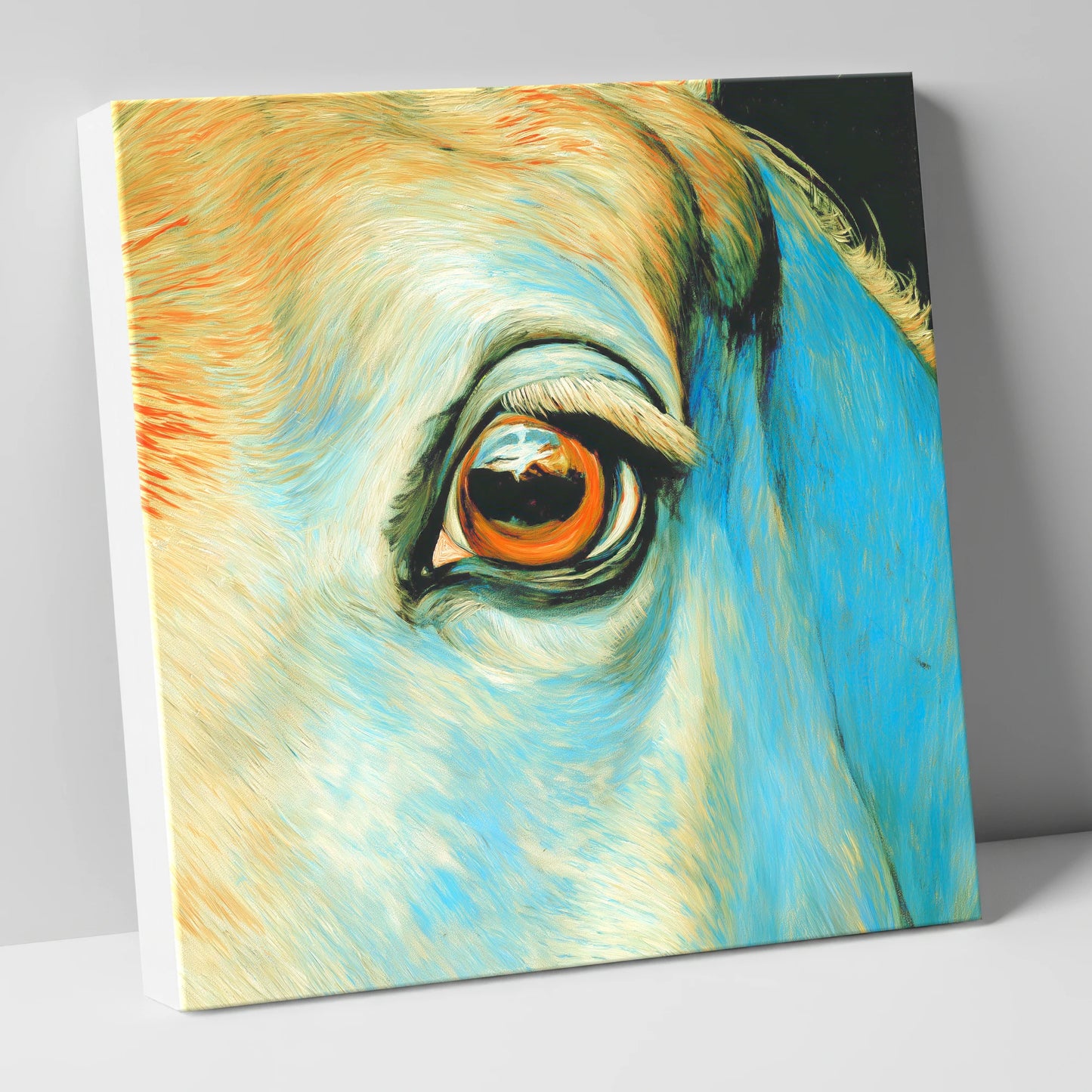 The Azure Gaze horse portrait canvas wall art