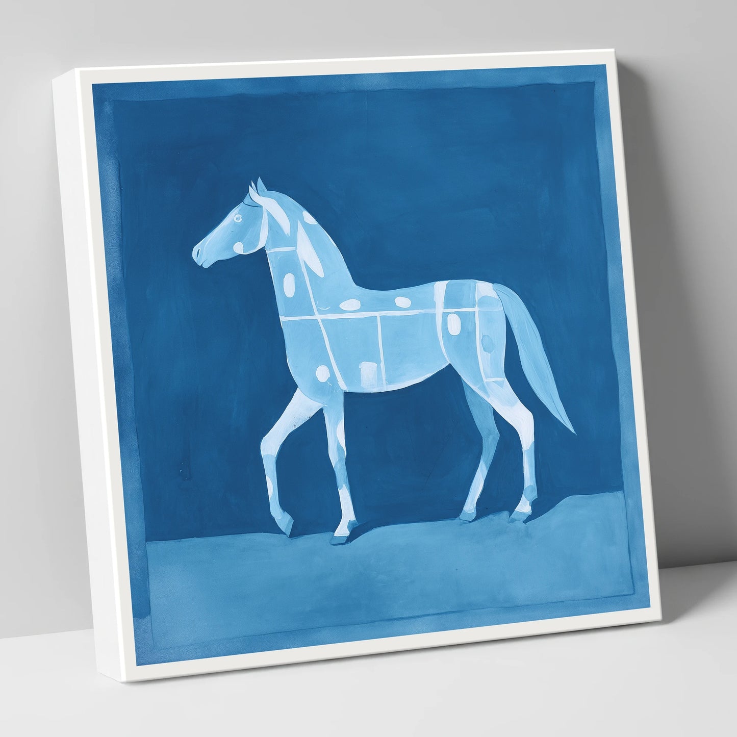 The Azure Blueprint horse breed canvas wall art