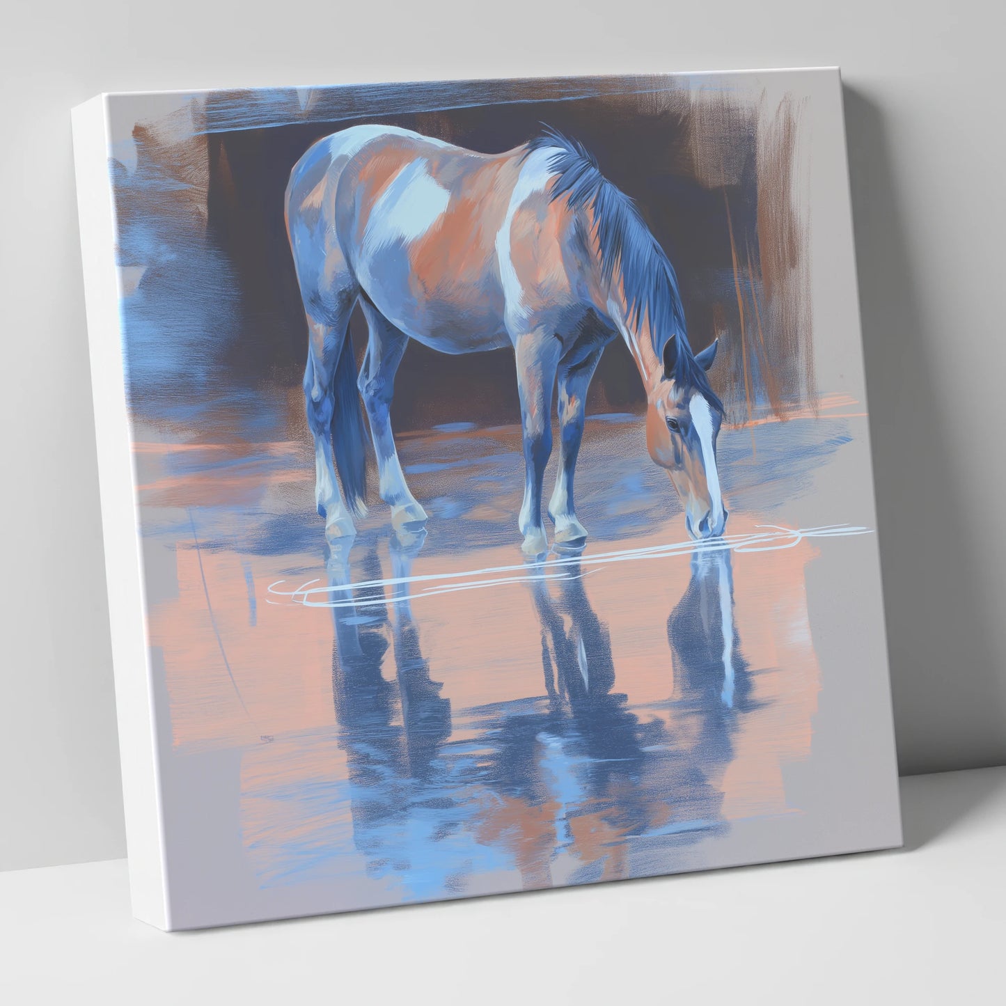 Tranquil Reflection horse portrait canvas wall art