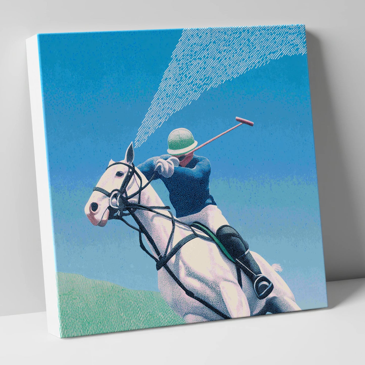 Skyward Swing polo horse canvas wall art