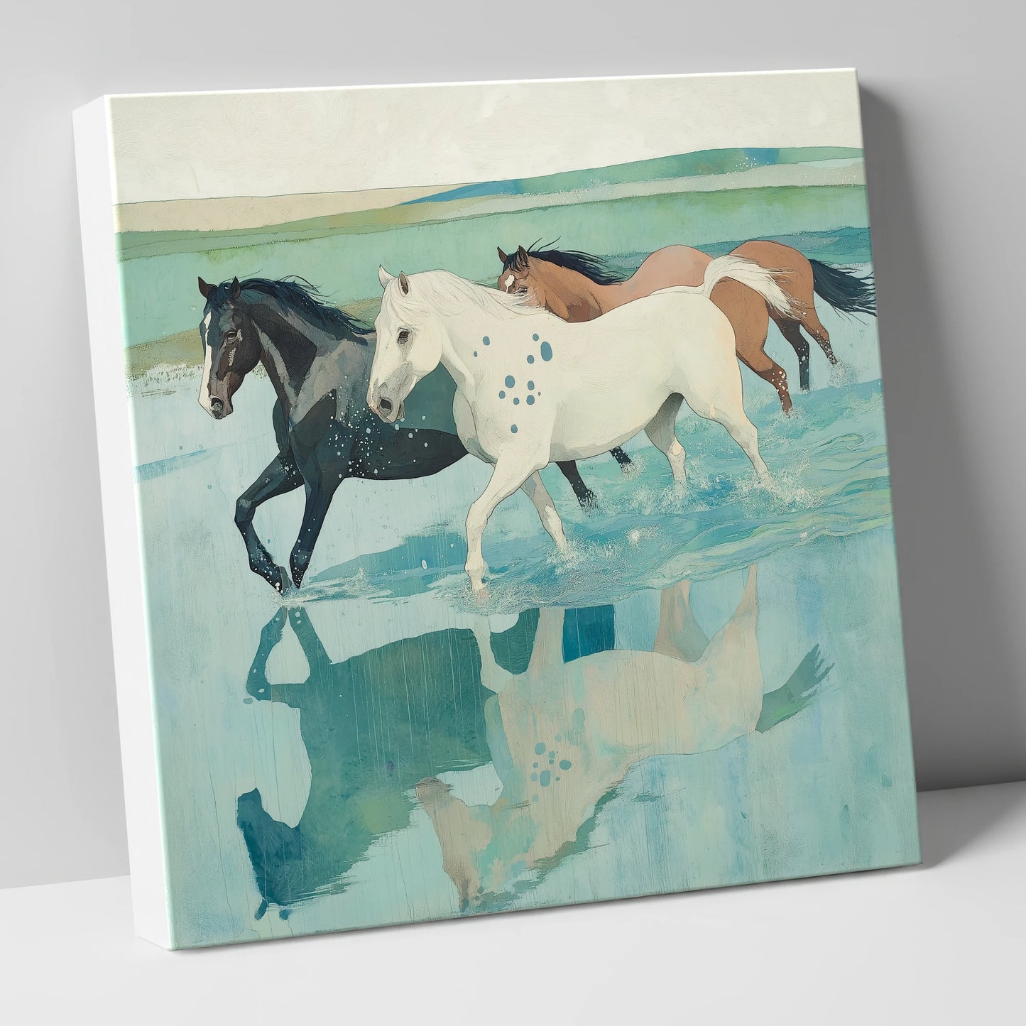 Tidal Canter wild horses canvas wall art