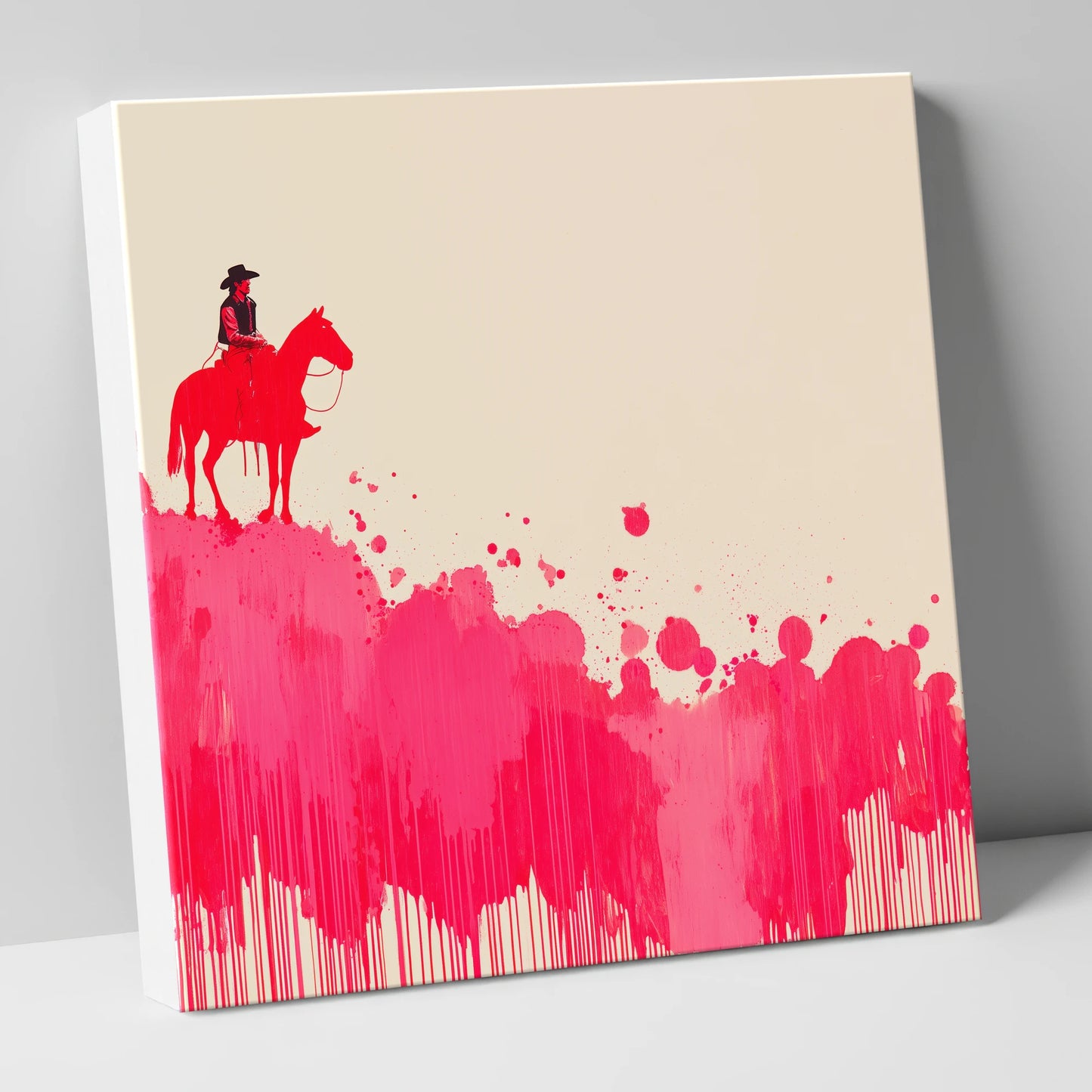 Magenta Maverick western horse canvas wall art