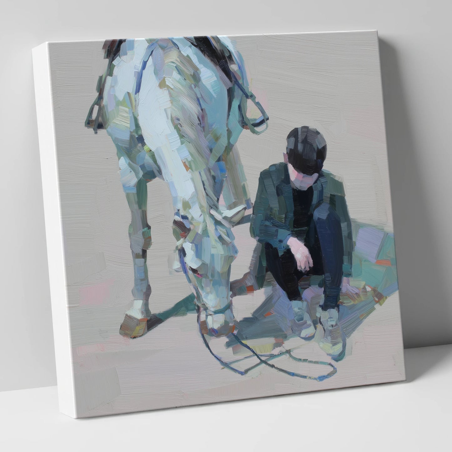 Shared Silence horse & rider canvas wall art
