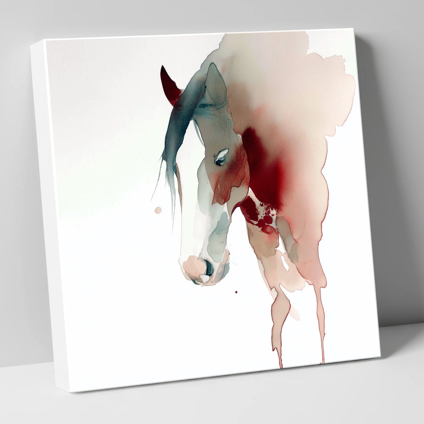 Crimson Silhouette horse breed canvas wall art
