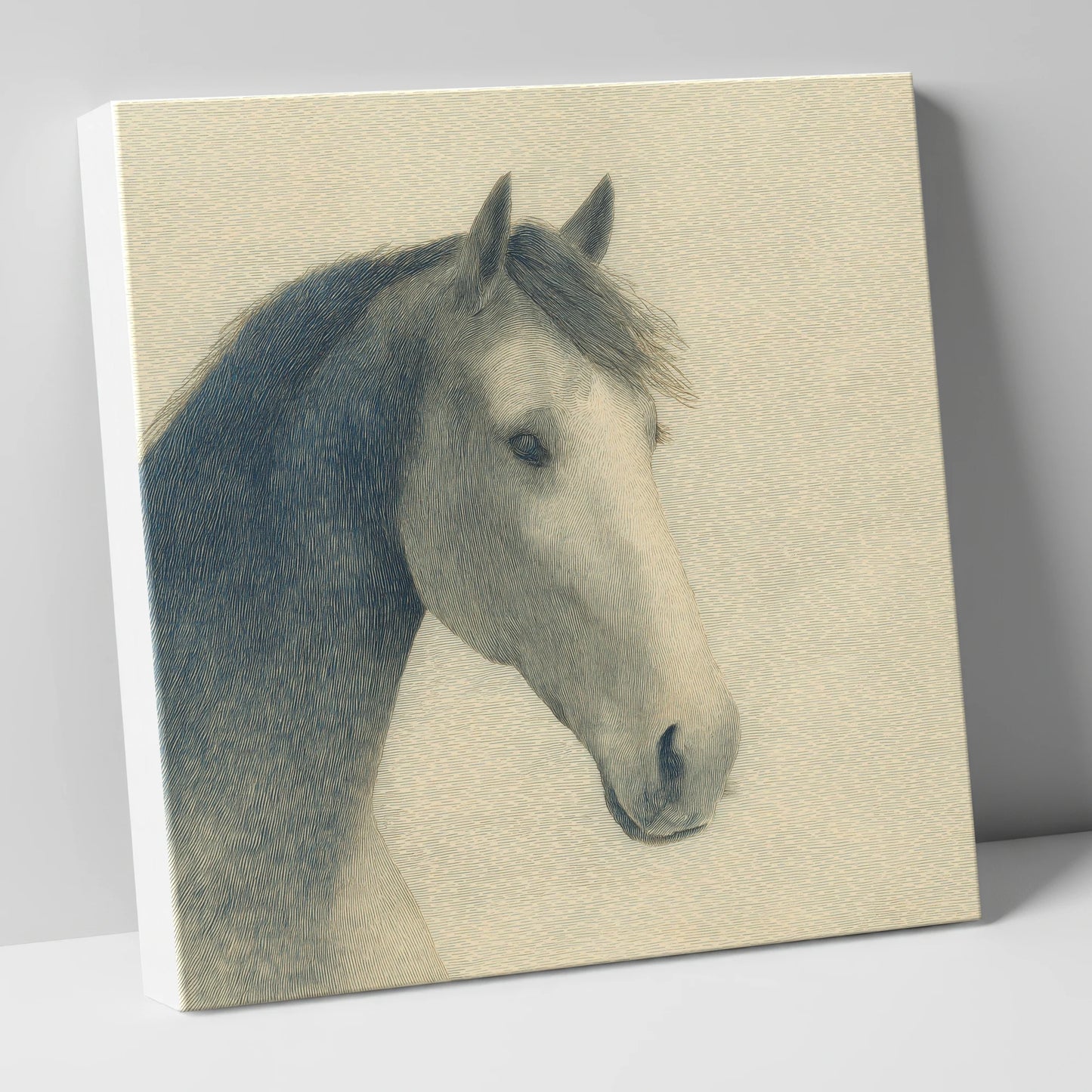 Vintage Slate Equine Profile horse breed canvas wall art