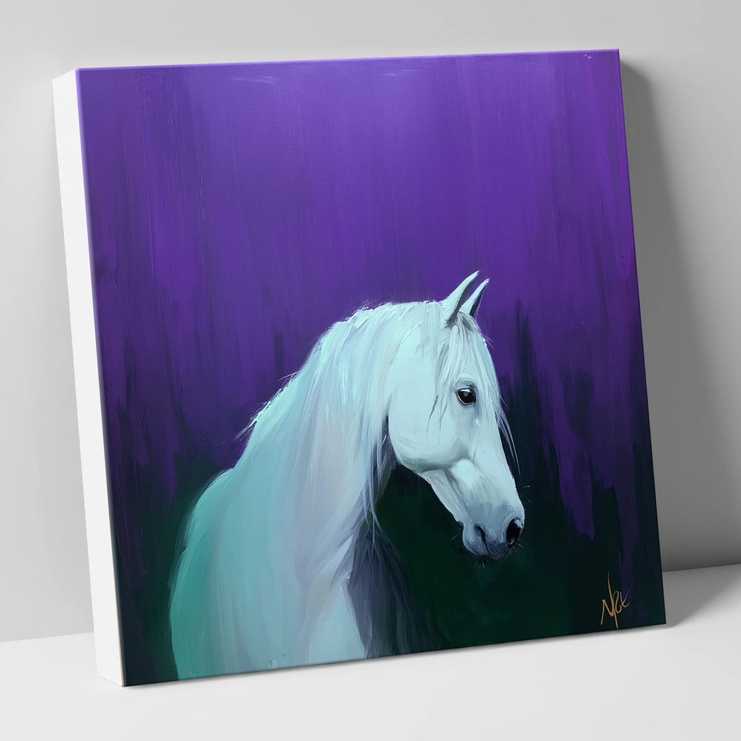 Ethereal Grey in Violet horse breed canvas wall art