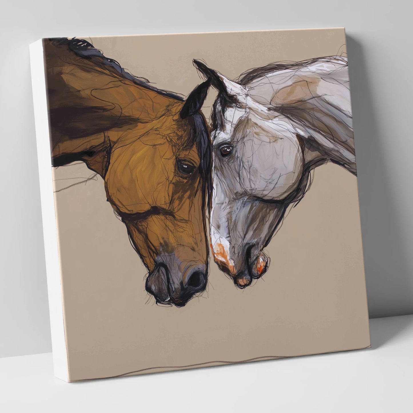Kindred Spirits horse portrait canvas wall art