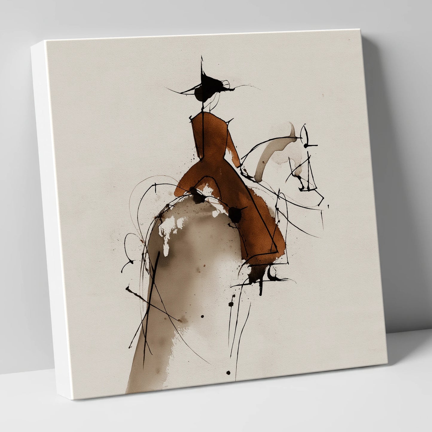 Classical Harmony horse & rider canvas wall art