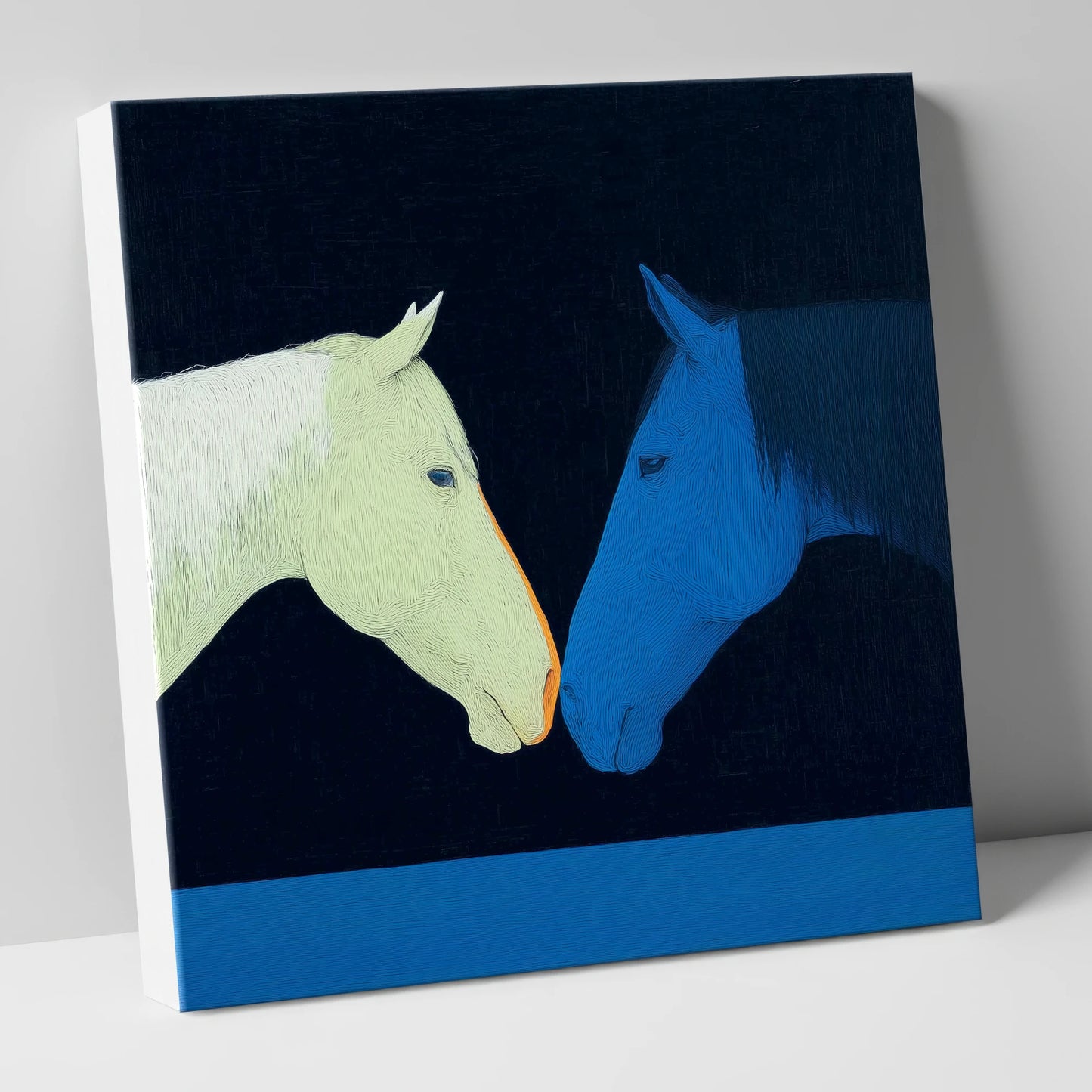 Midnight Connection horse portrait canvas wall art