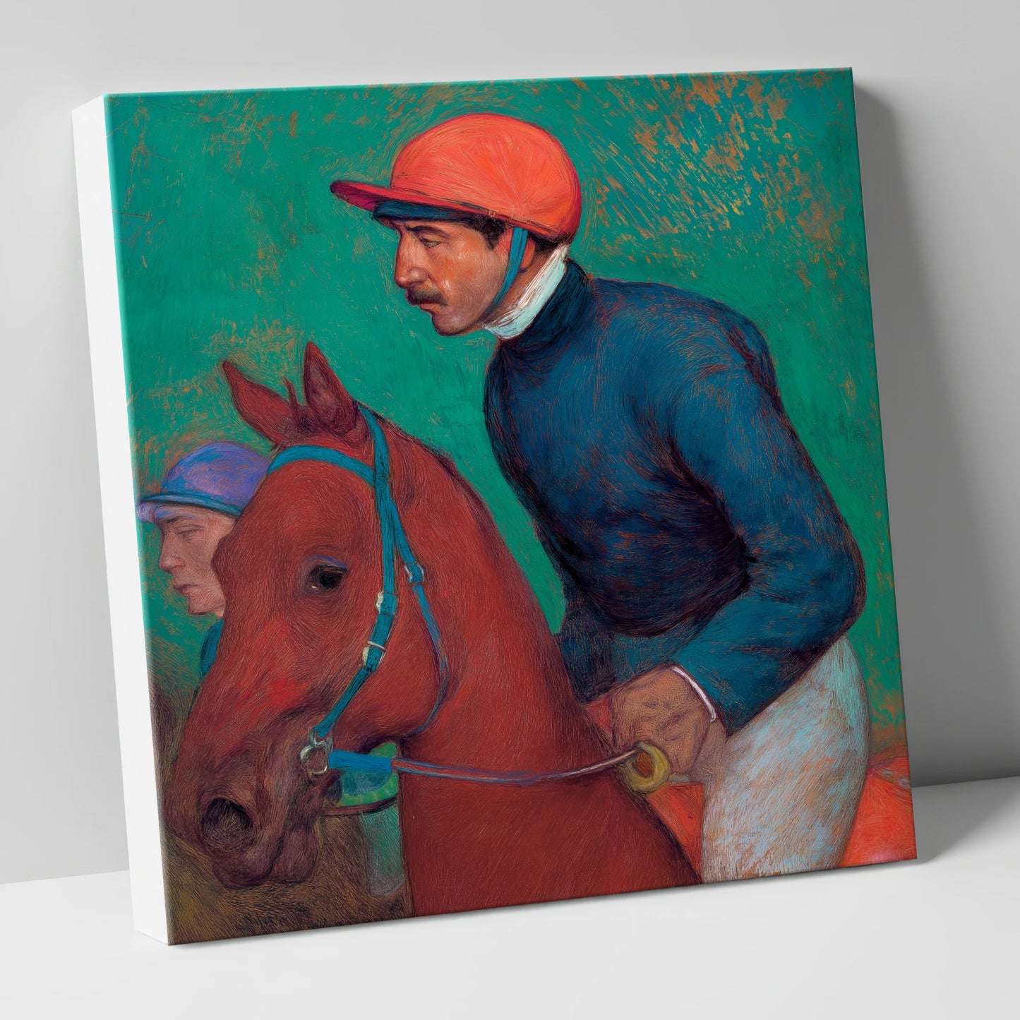 Turf Anticipation racing horse canvas wall art