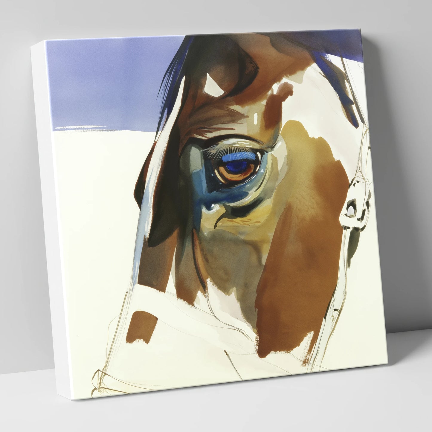 The Indigo Gaze horse portrait canvas wall art