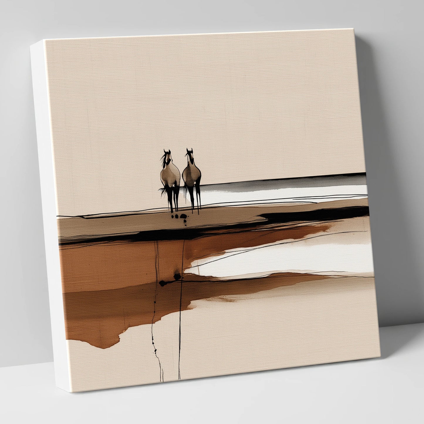Distant Horizon Companions horse landscape canvas wall art
