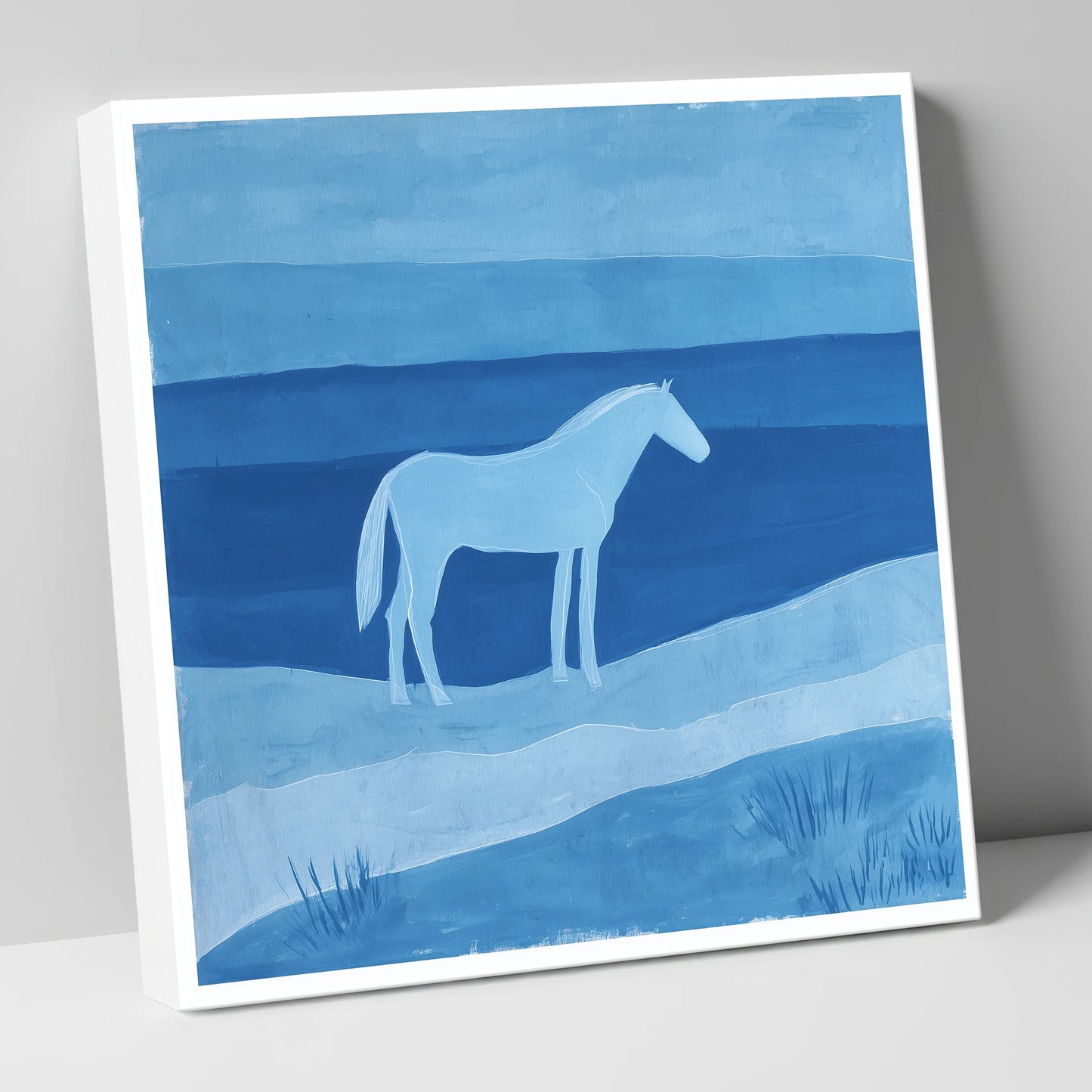 Cerulean Serenity horse landscape canvas wall art