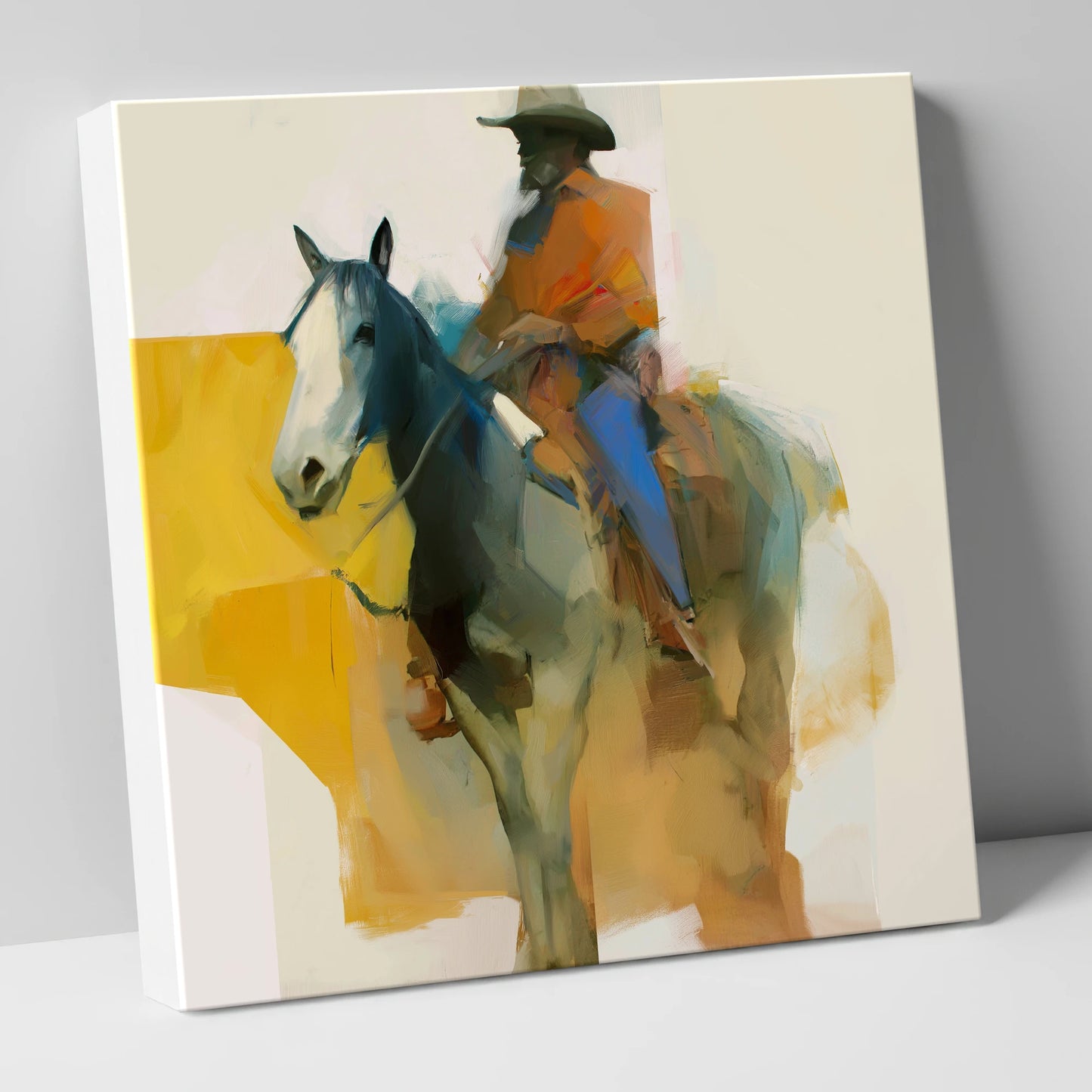Golden Hour Cowboy western horse canvas wall art