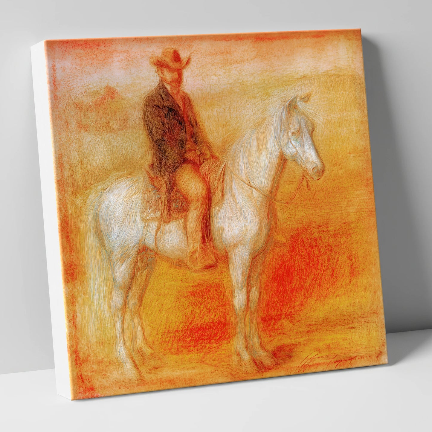 Sunbaked Western Silence western horse canvas wall art