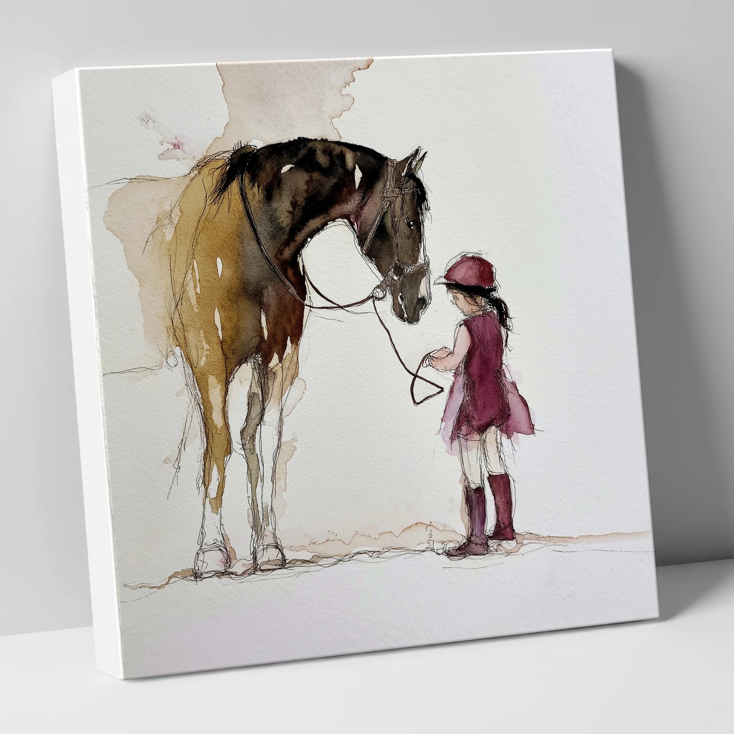 A Gentle Bond horse & rider canvas wall art