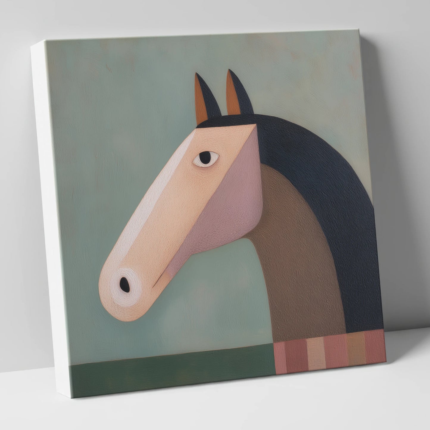 Modernist Equine Form horse portrait canvas wall art
