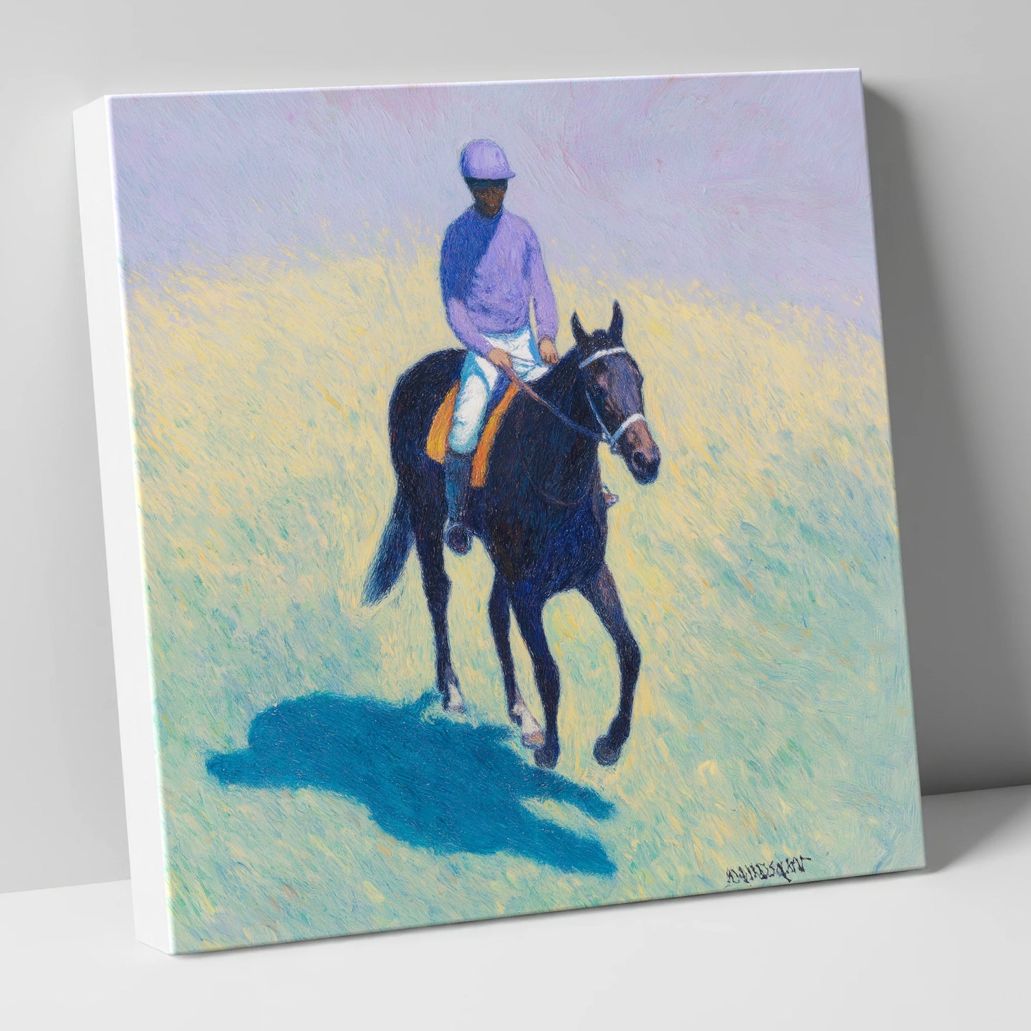 Morning on the Gallops racing horse canvas wall art