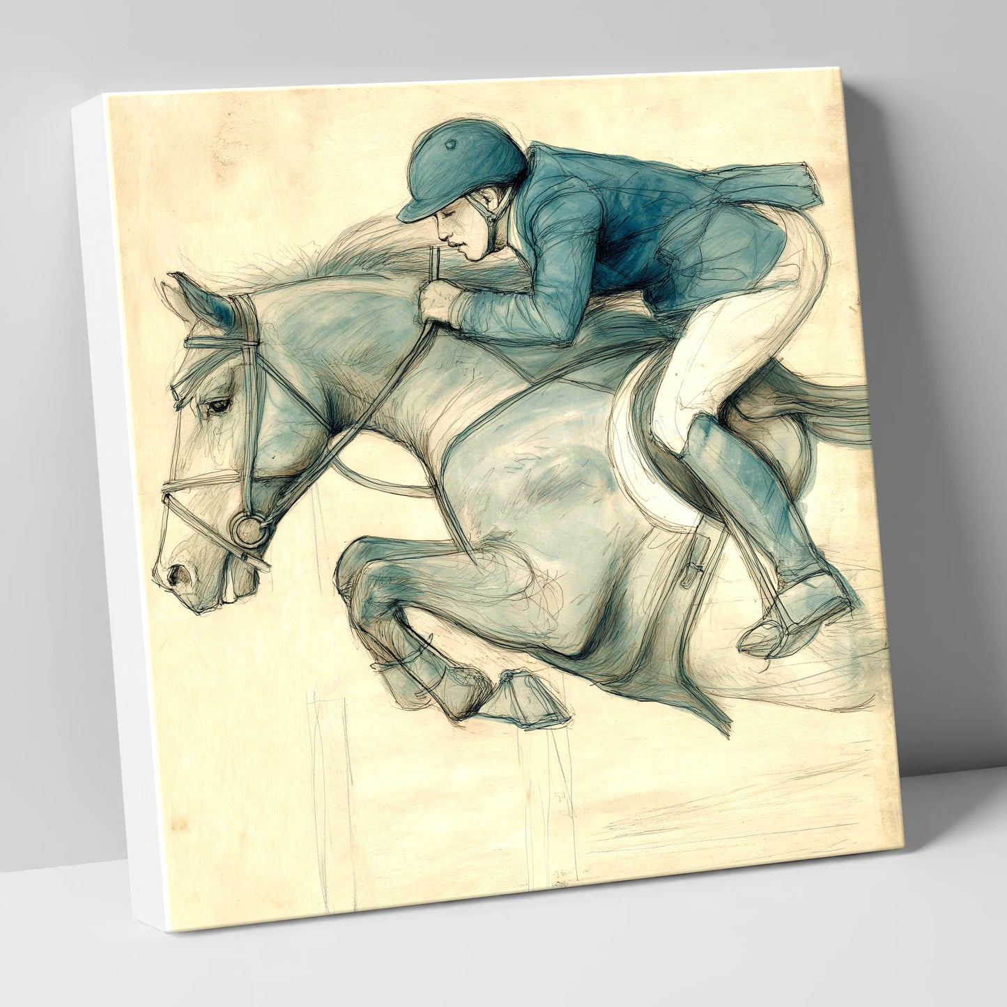 The Perfect Arc show jumping horse canvas wall art