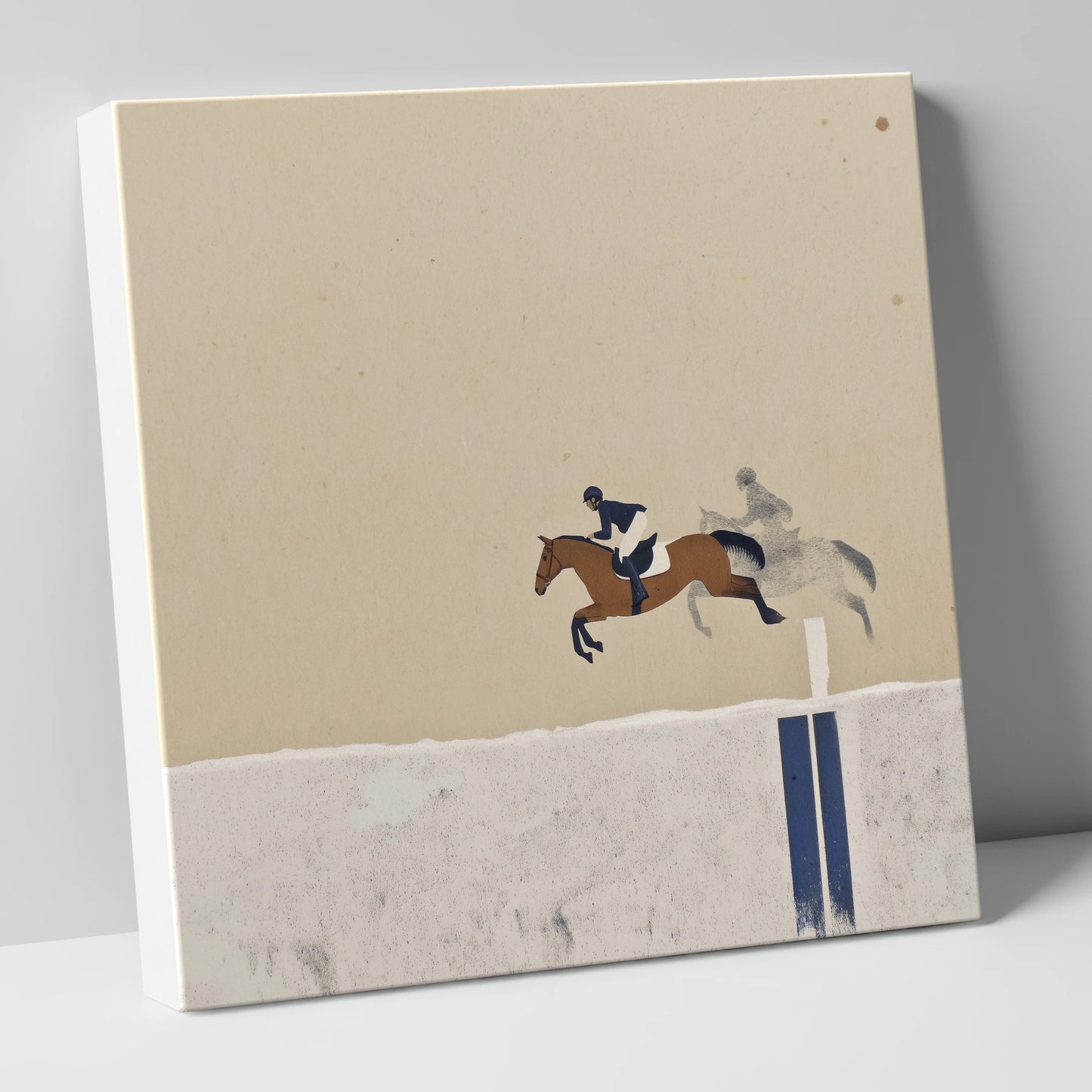 Suspended in Flight show jumping horse canvas wall art