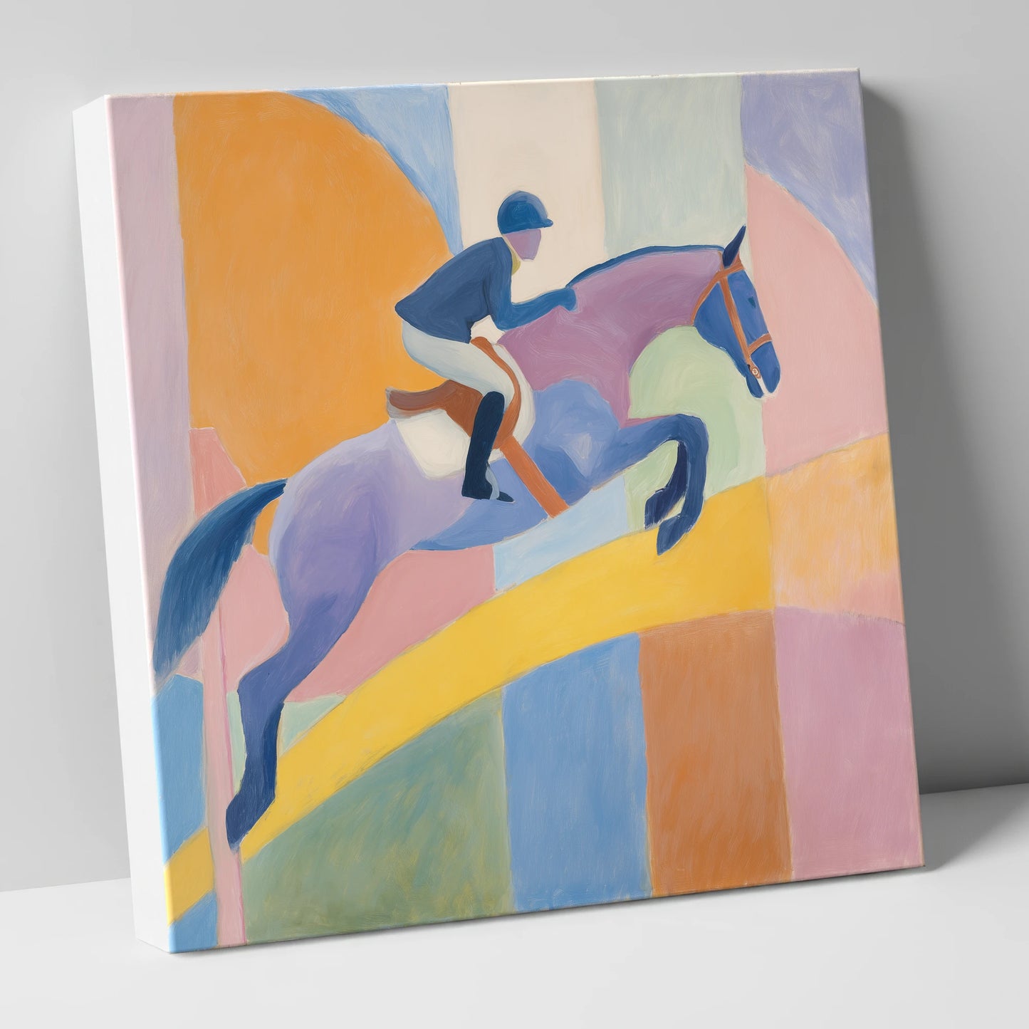 Harmony in Flight show jumping horse canvas wall art