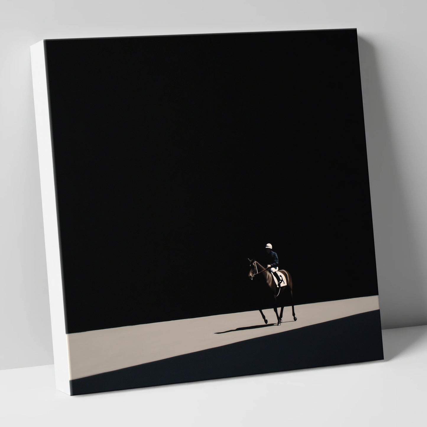 Out of the Shadows racing horse canvas wall art