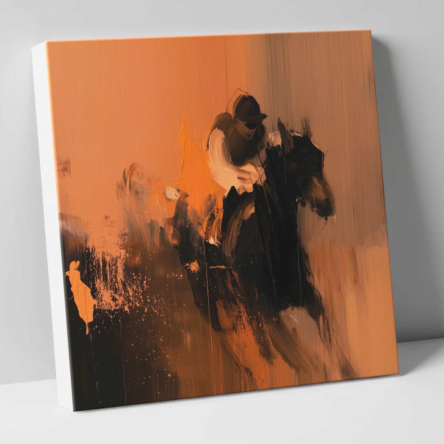 Amber Stride racing horse canvas wall art