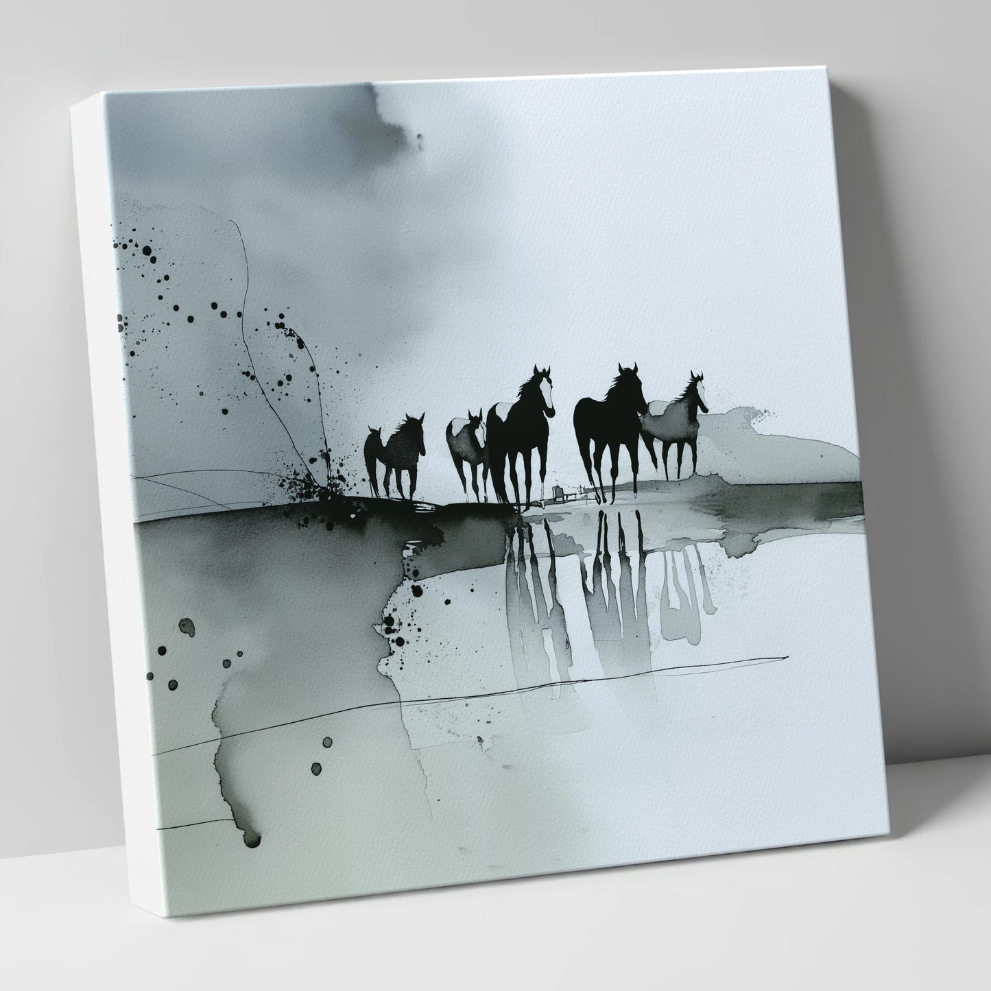 Reflections of the Wild Herd wild horses canvas wall art