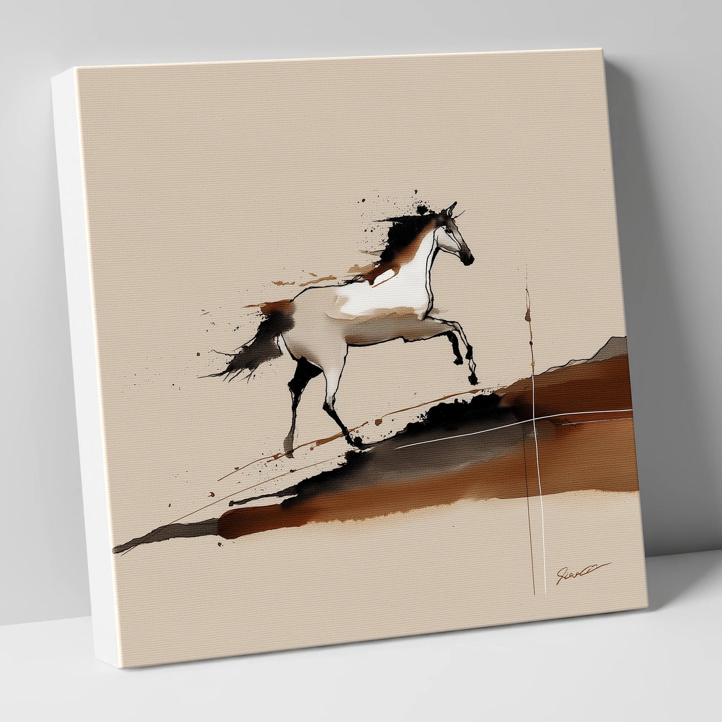 Earthen Canter wild horses canvas wall art