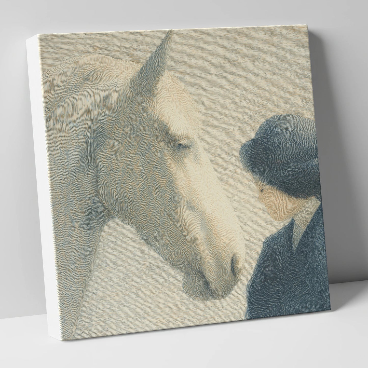 The Quiet Bond horse & rider canvas wall art
