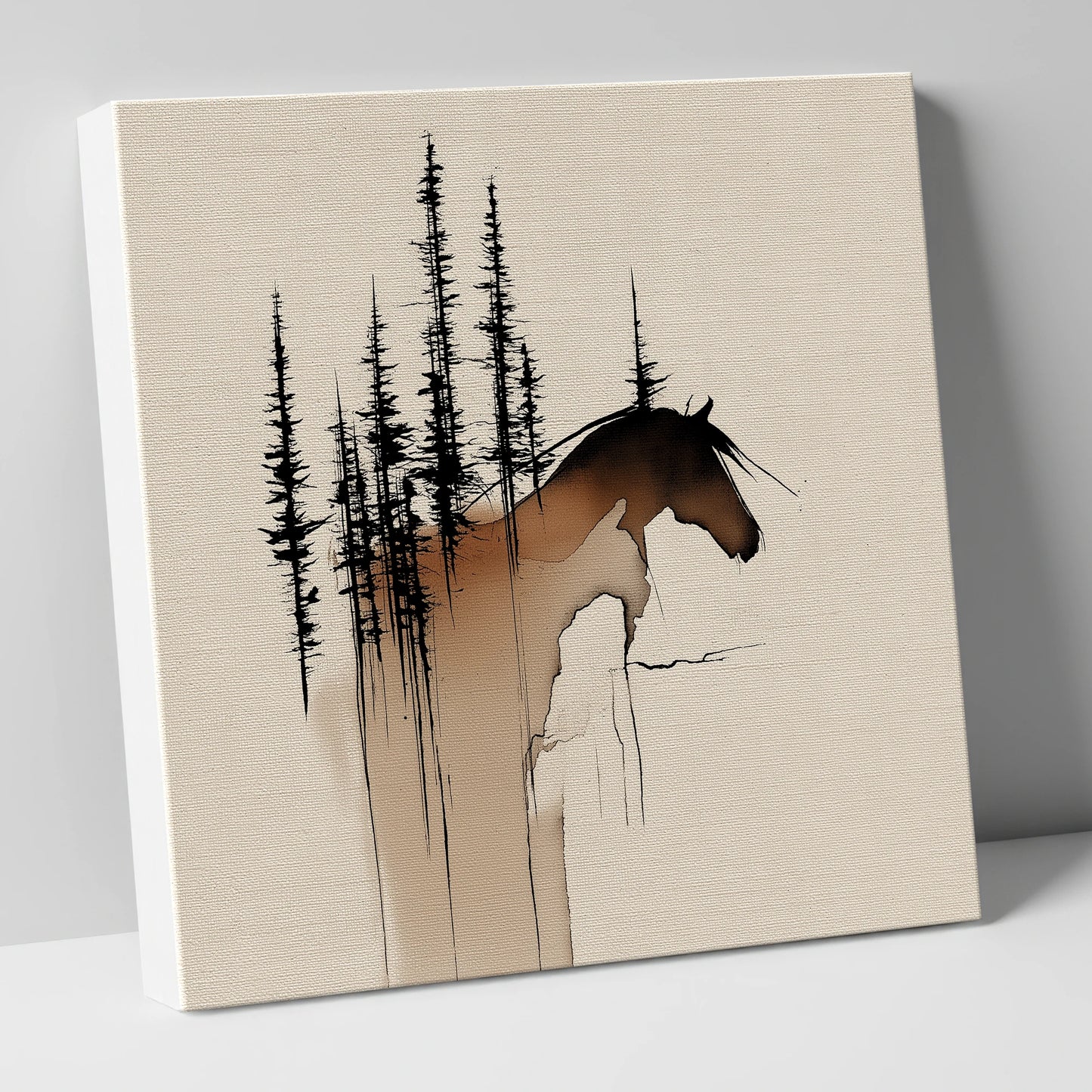 Timberline Silhouette horse landscape canvas wall art